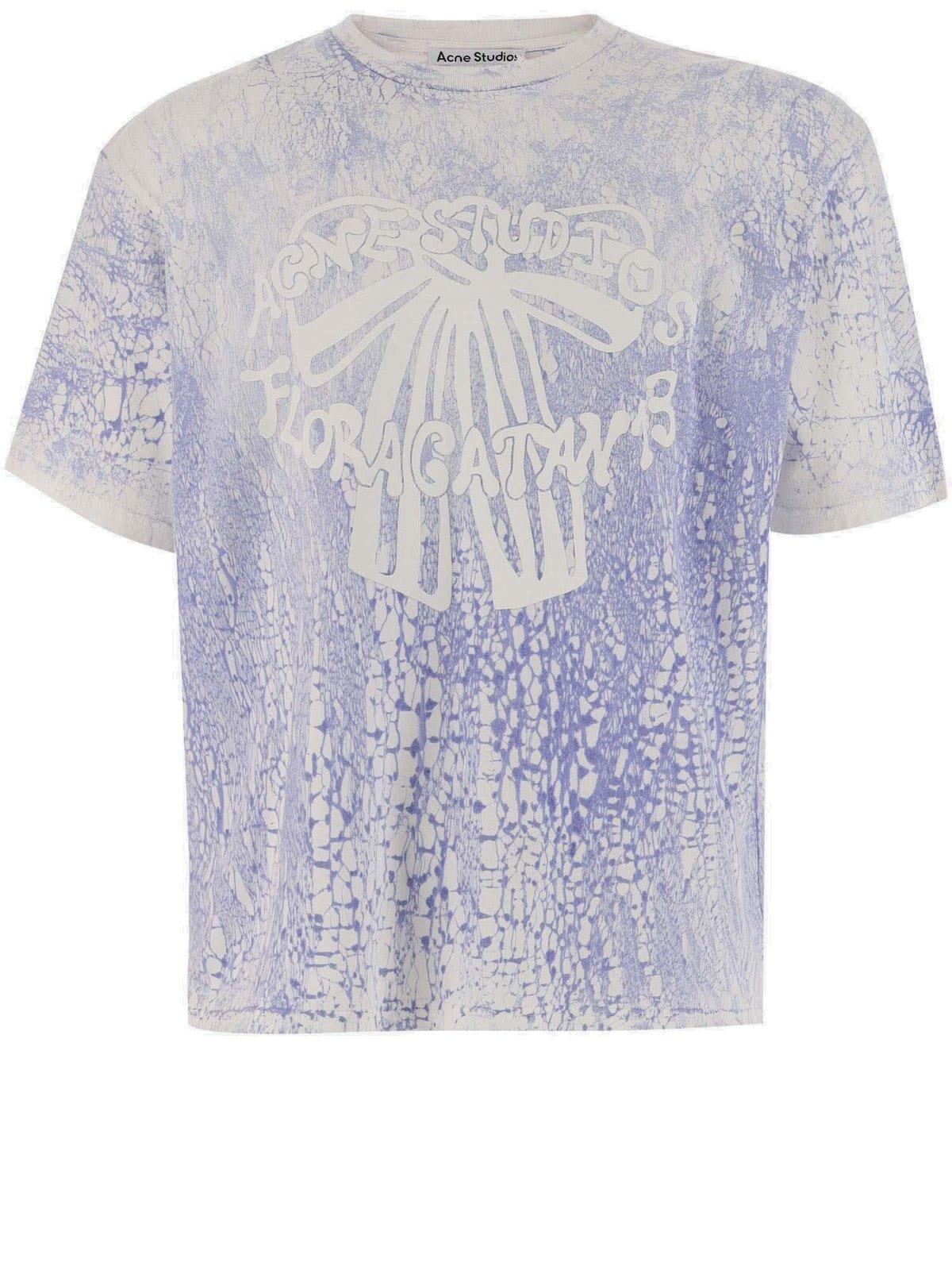 Shop Acne Studios Plaster Print T-shirt In Clear Blue