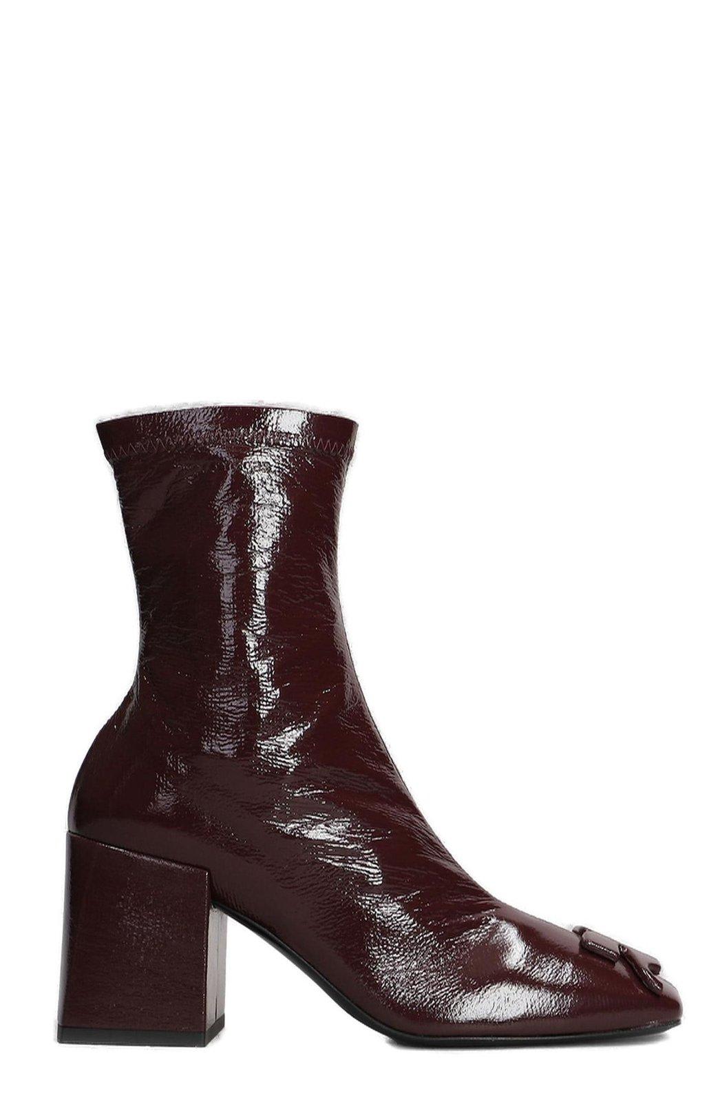 Courrèges Zip Detailed Square Toe Ankle Boots