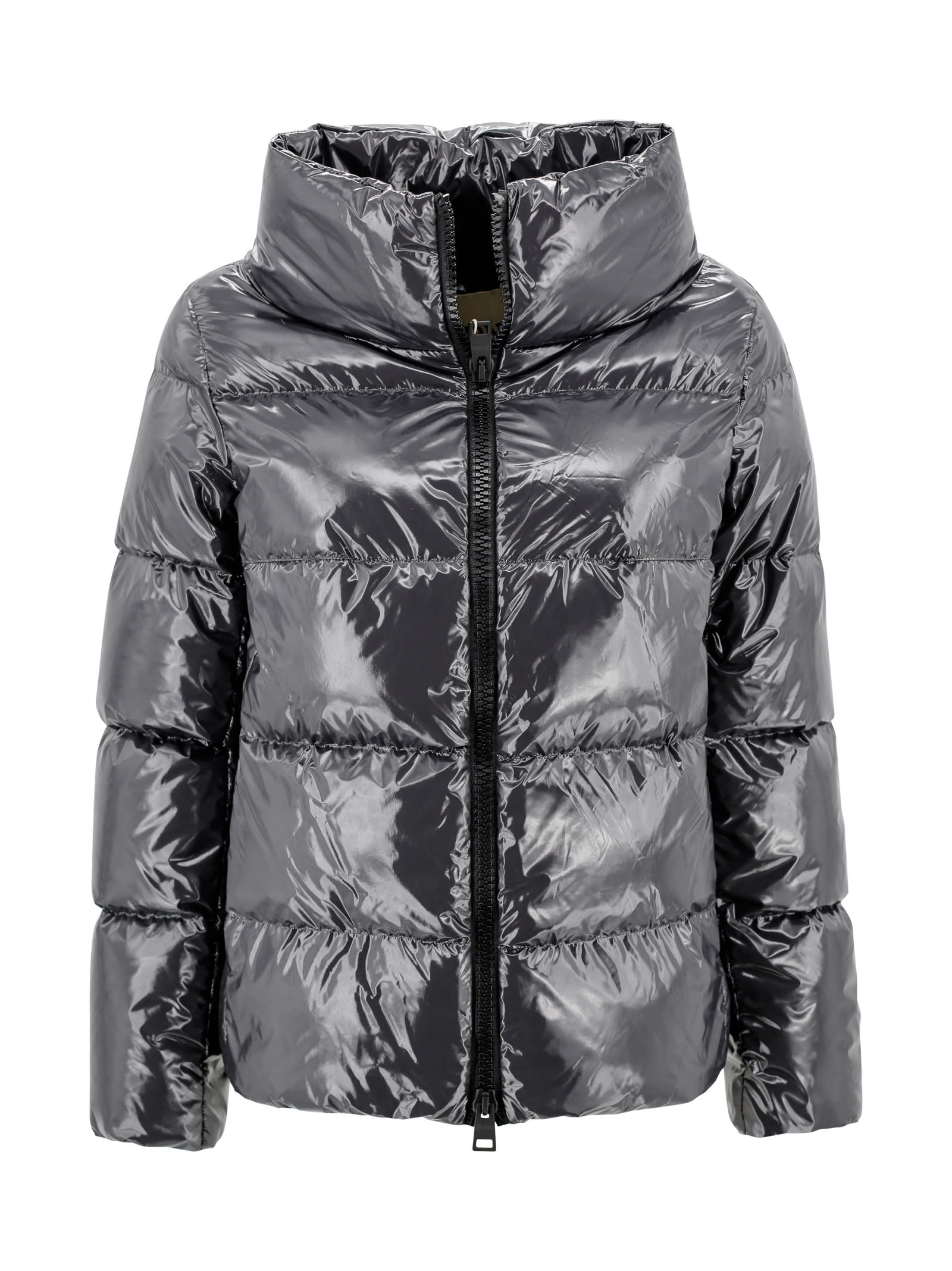 Shop Herno Down Jacket Gloss In Grey