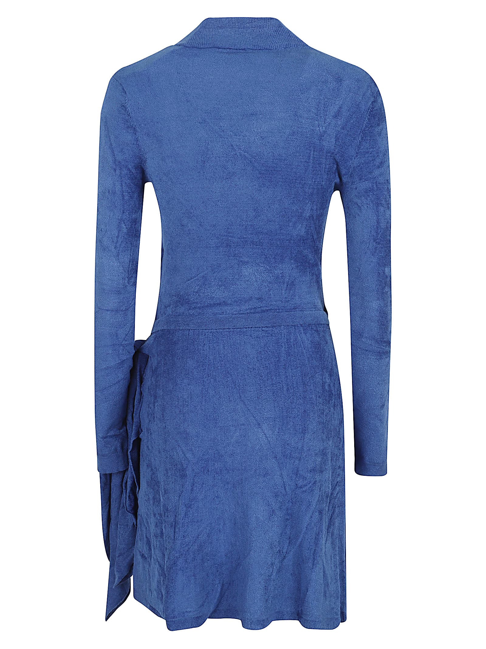 Diesel Chenille-effect Mini Dress With Sarong-style Skirt In Blue