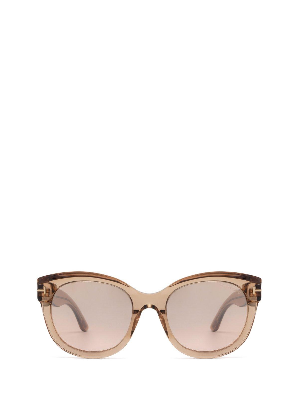 Shop Tom Ford Cat-eye Frame Sunglasses In 45g