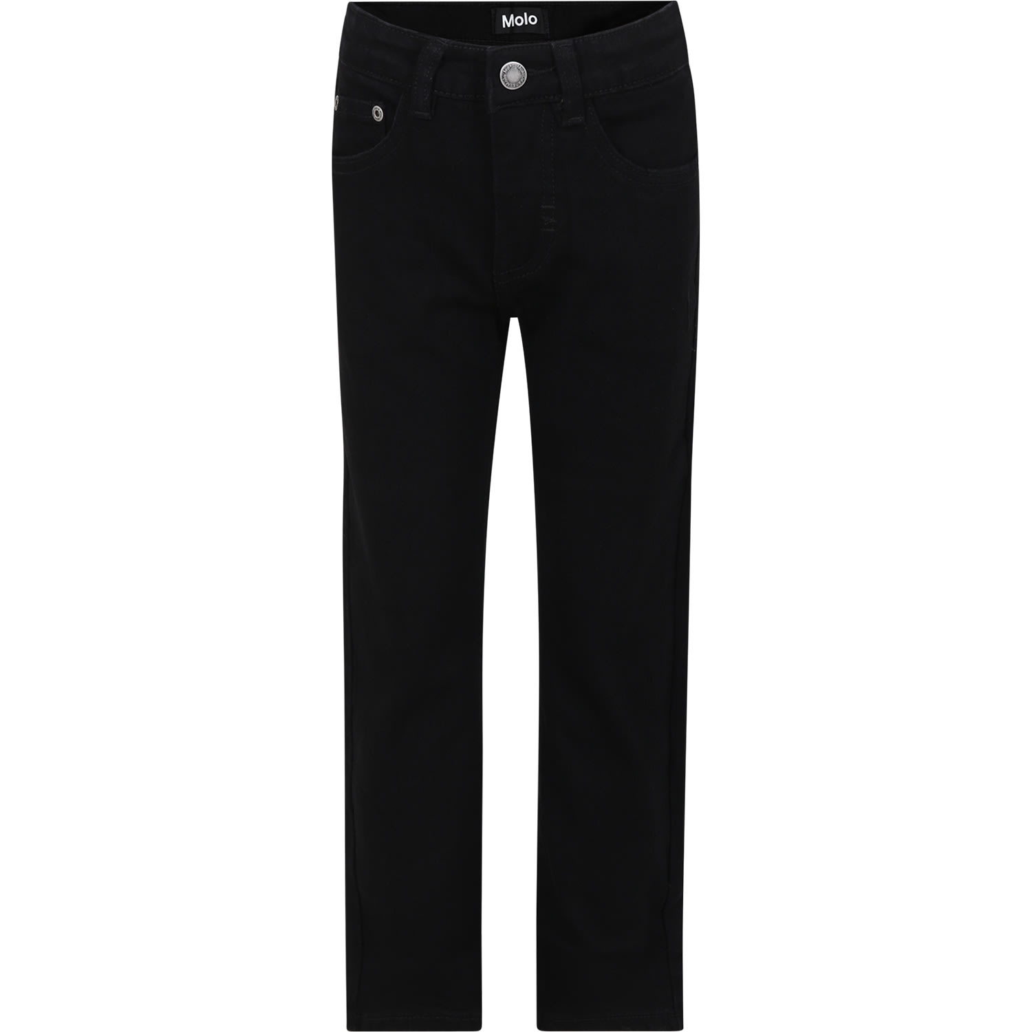 Molo Kids' Black Jeans For Boy With Logo