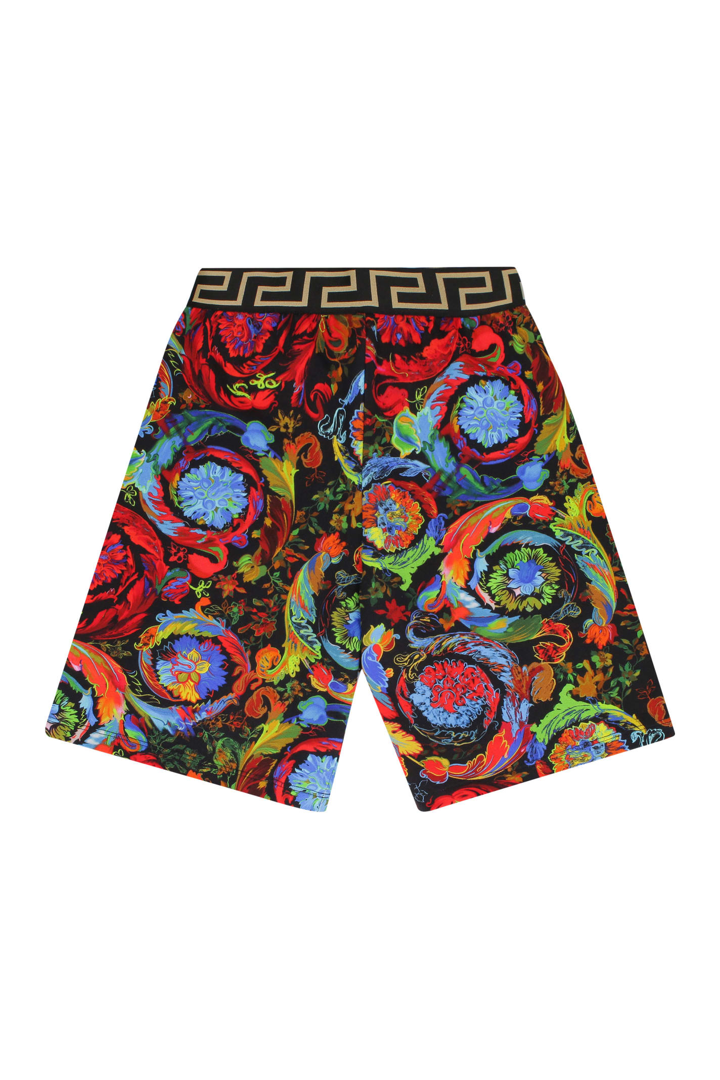 Young Versace Printed Cotton Shorts
