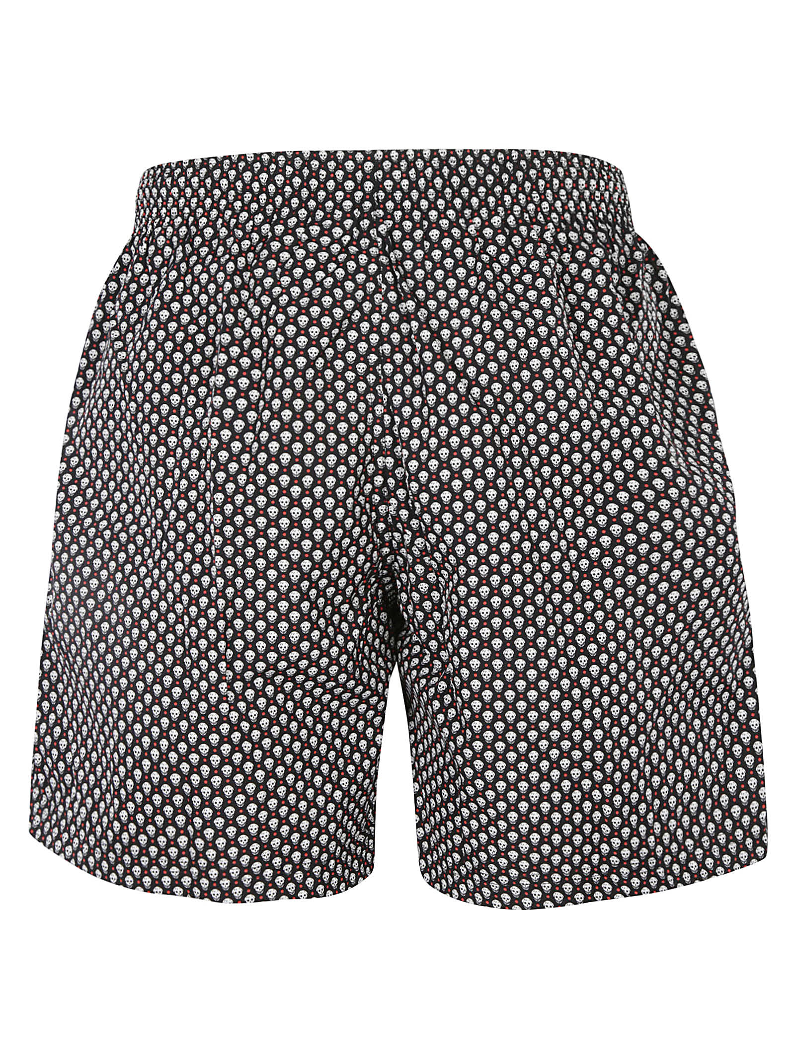 Shop Alexander Mcqueen Dots Skull Boxer Shorts In Black/white