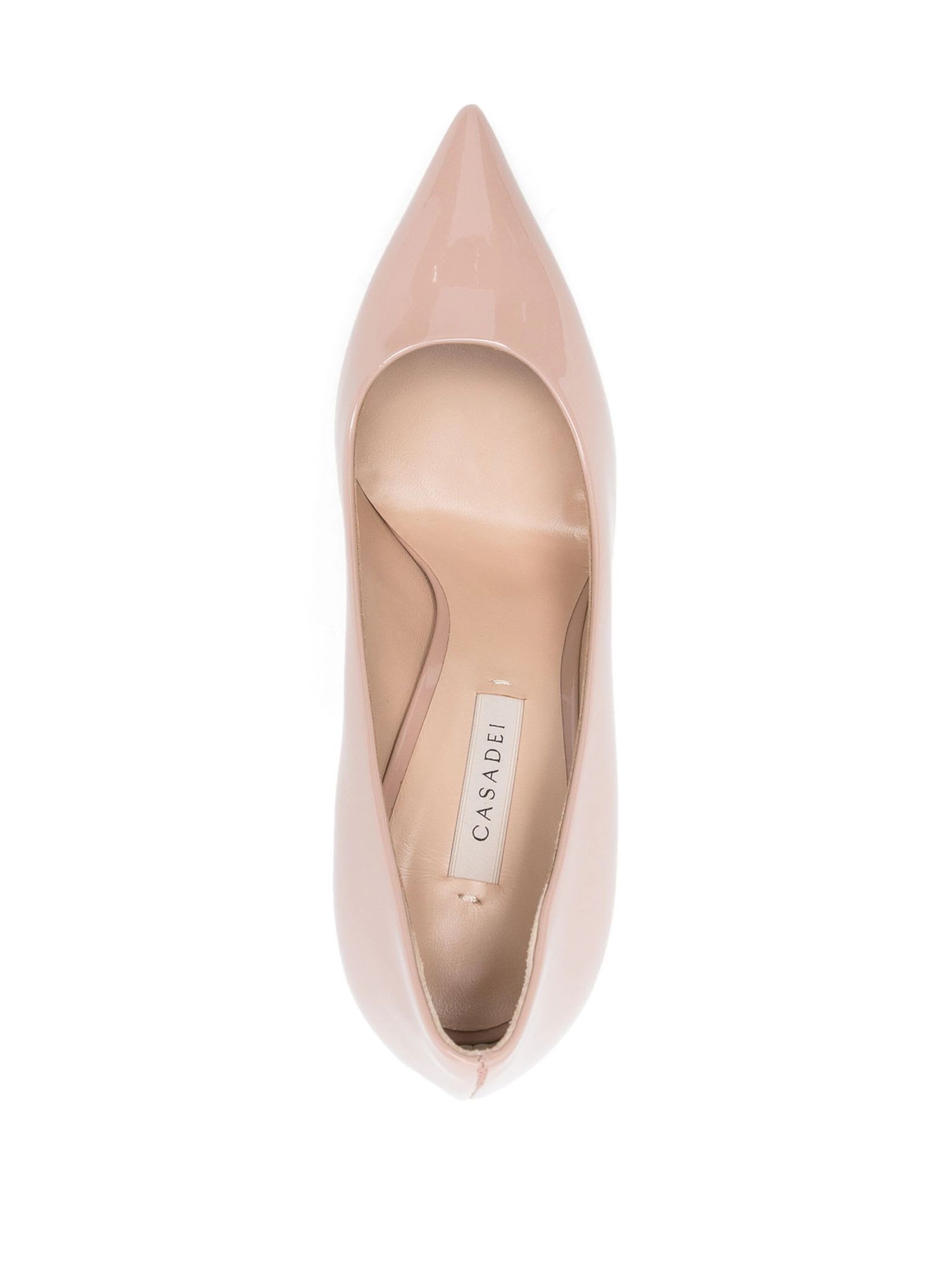 Shop Casadei Blush Pink Calf Leather Blade Pumps