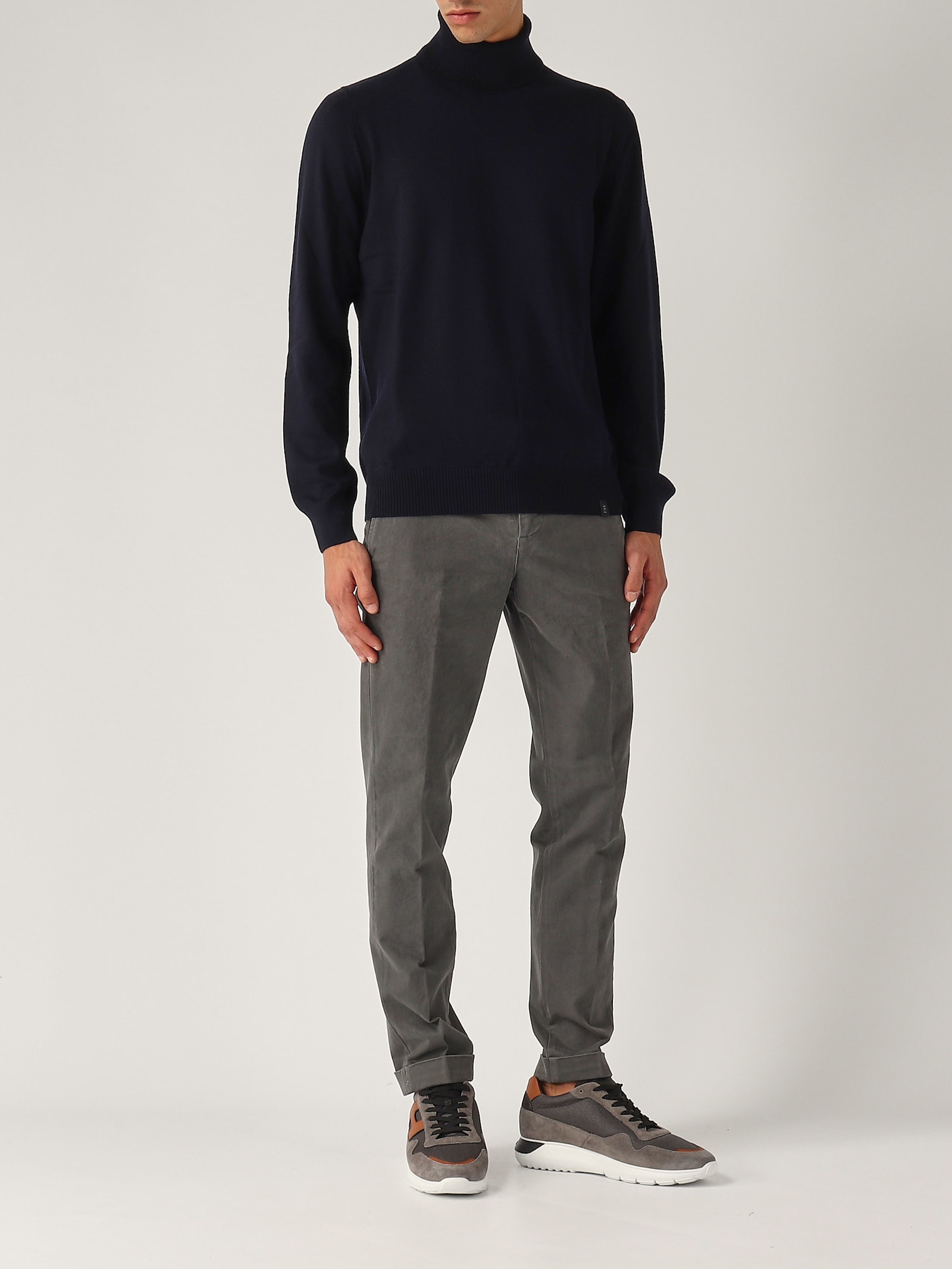 Shop Fay Maglia Dolcevita Uomo Sweater In Navy