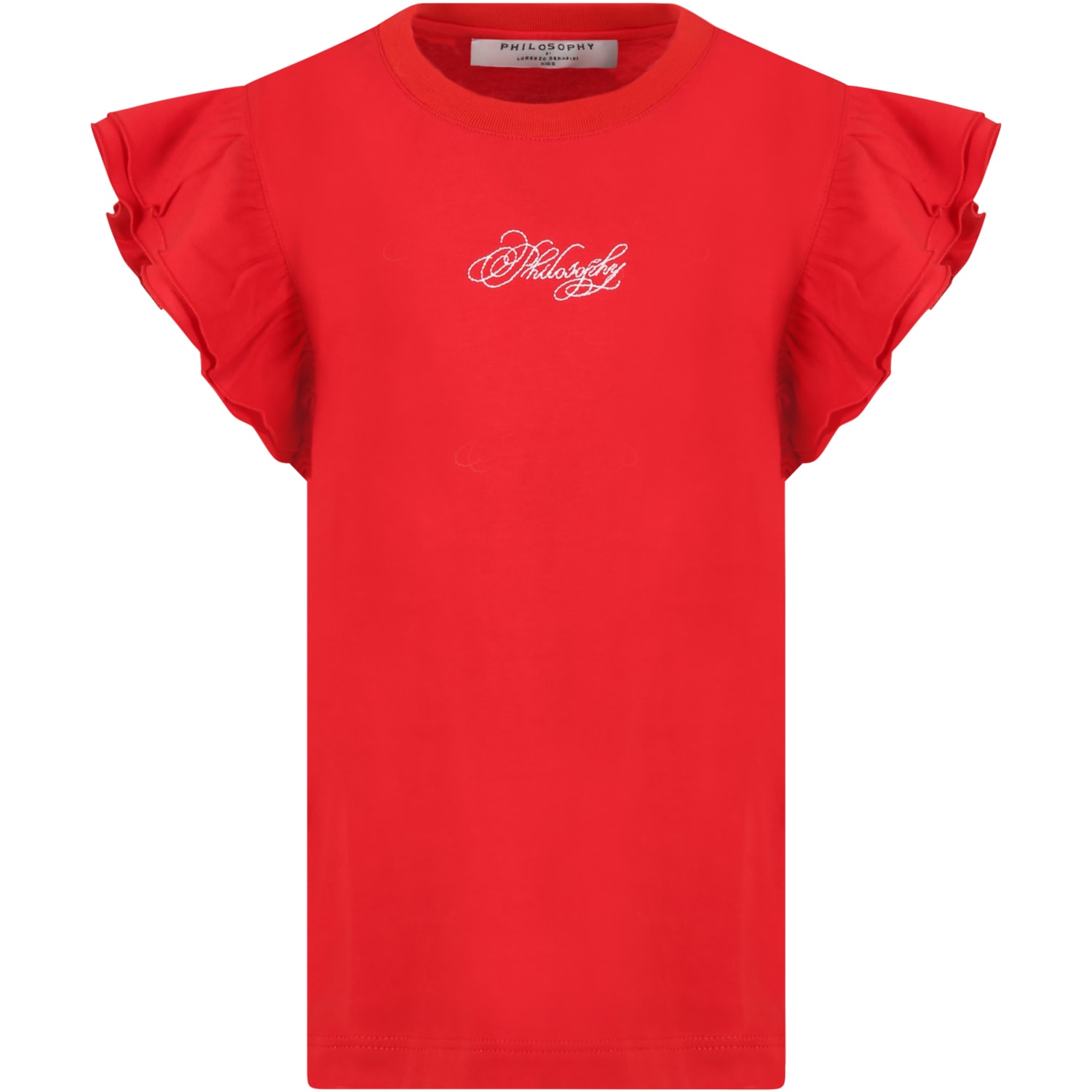 Philosophy Di Lorenzo Serafini Kids' Red T-shirt For Girl With Logo