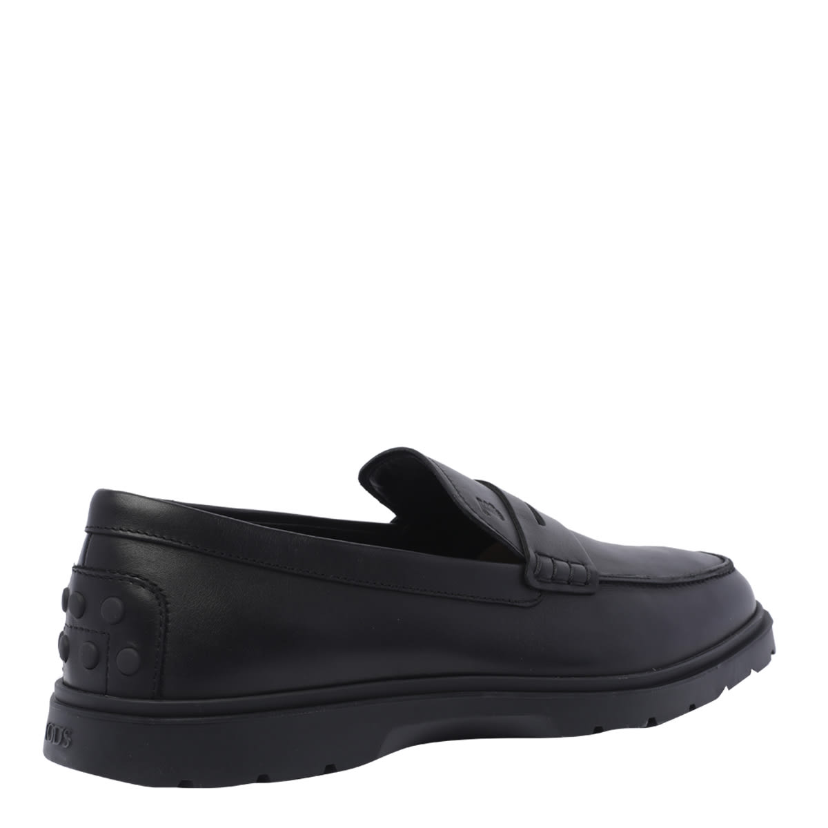 Shop Tod's Leather Loafers In Black