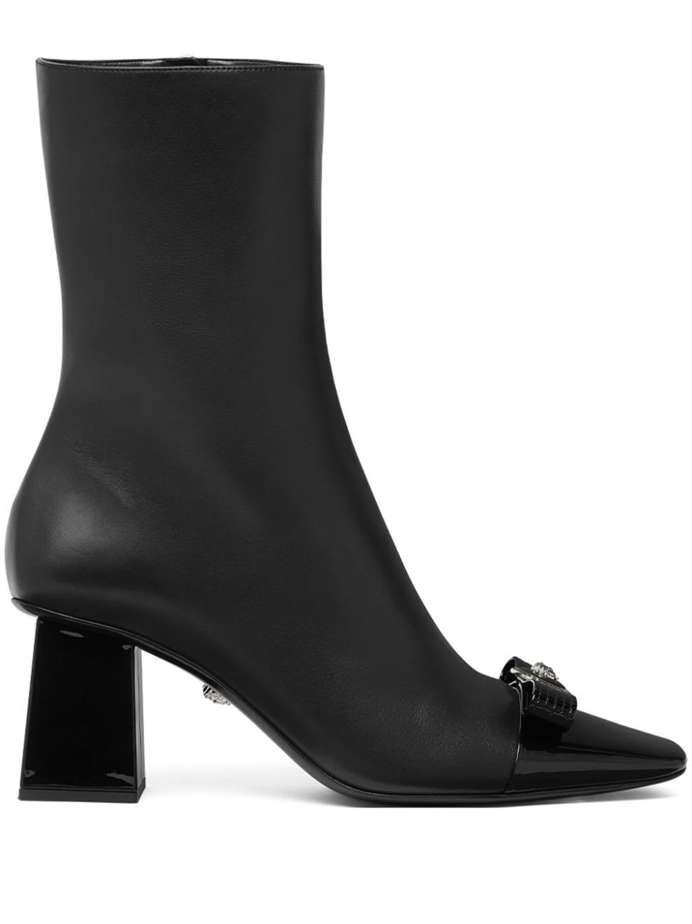 Black Leather Ankle Boots