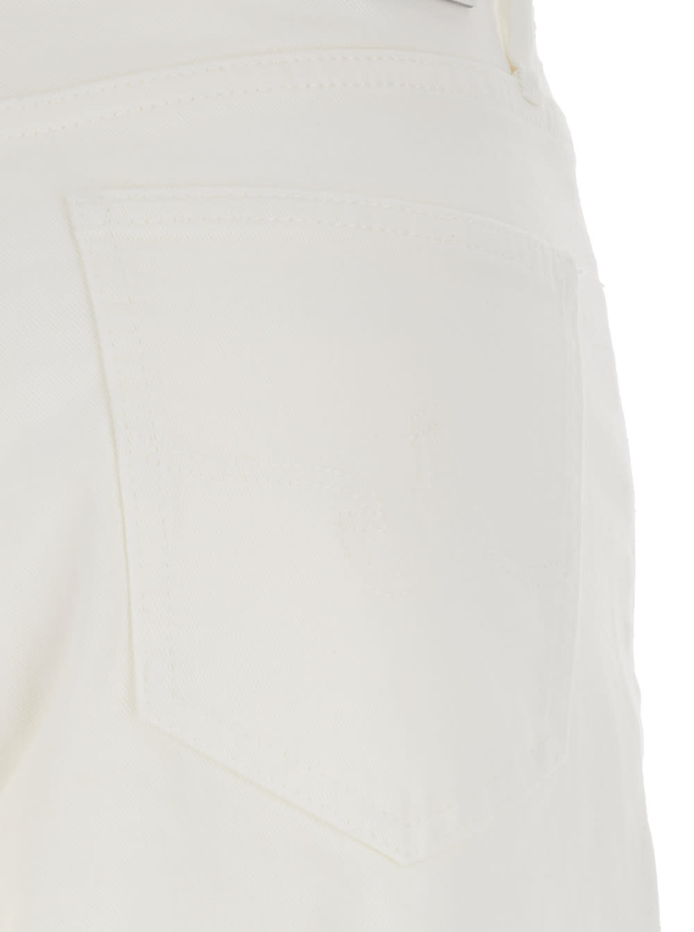 Ag White Jeans With Belt Loops And Logo Patch On The Rear In White