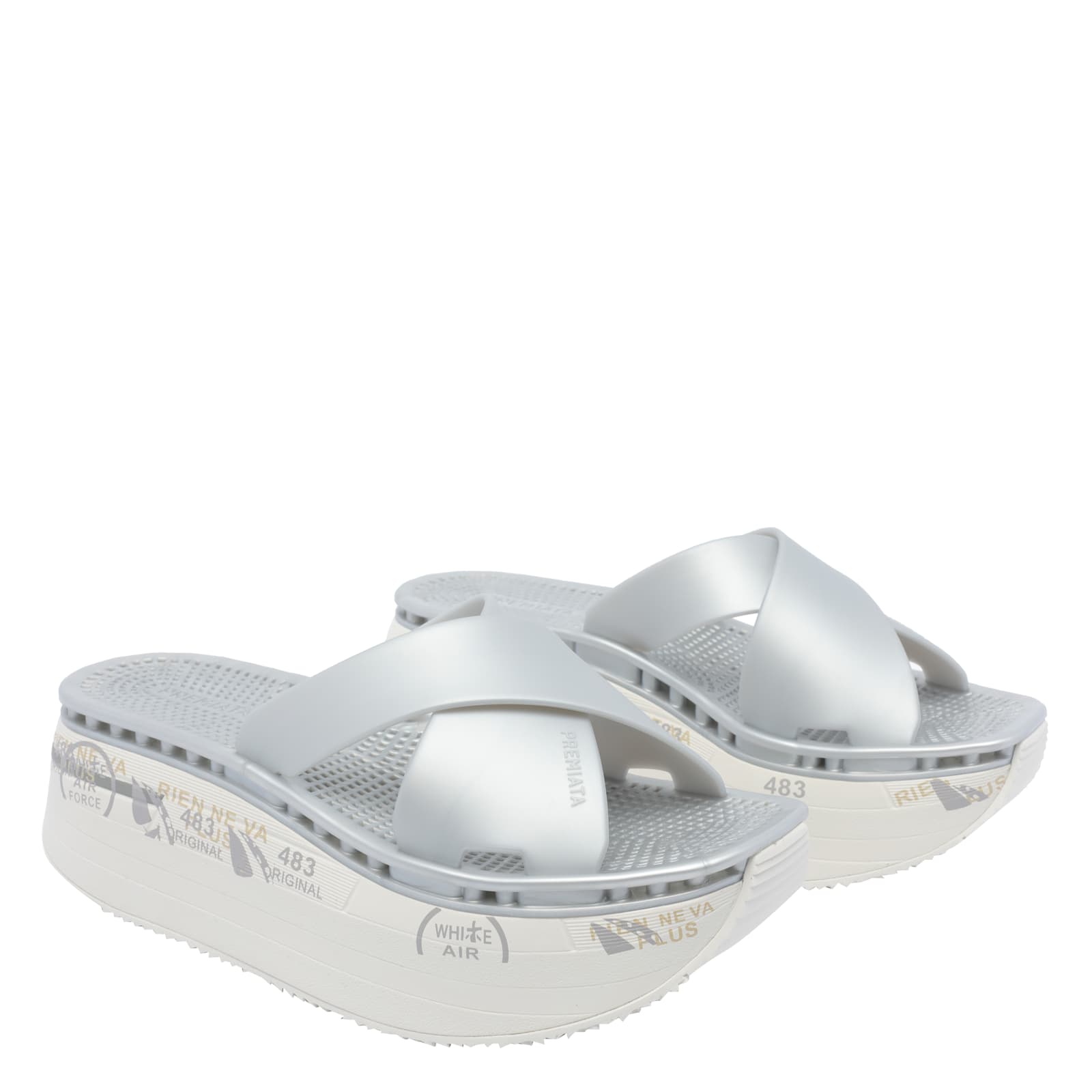 Premiata Moura Platform Sandals In Gray