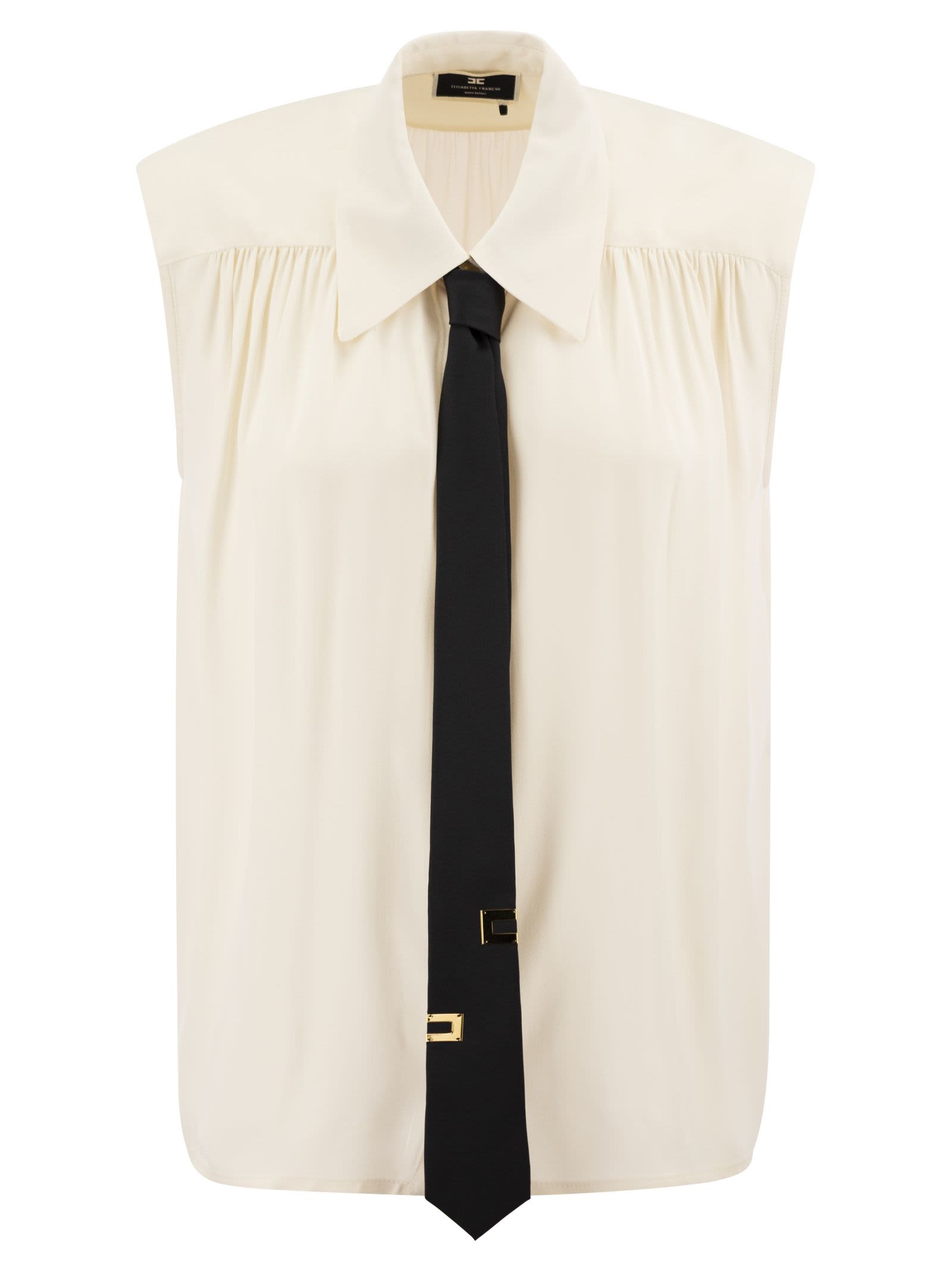 elisabetta franchi white sleevless shirt