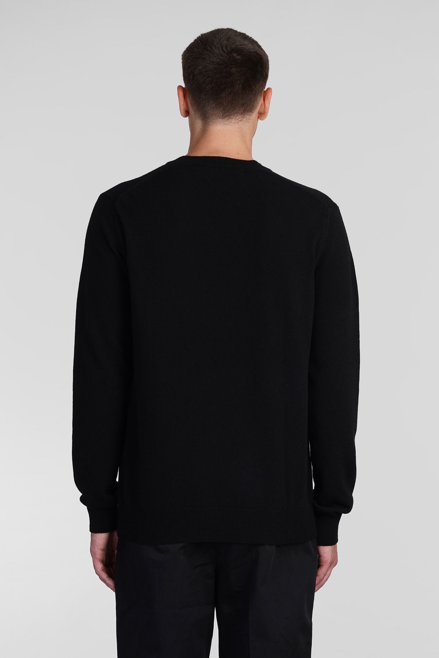 Comme Des Garçons Play Emblem Rhinestone-heart Sweater In Black