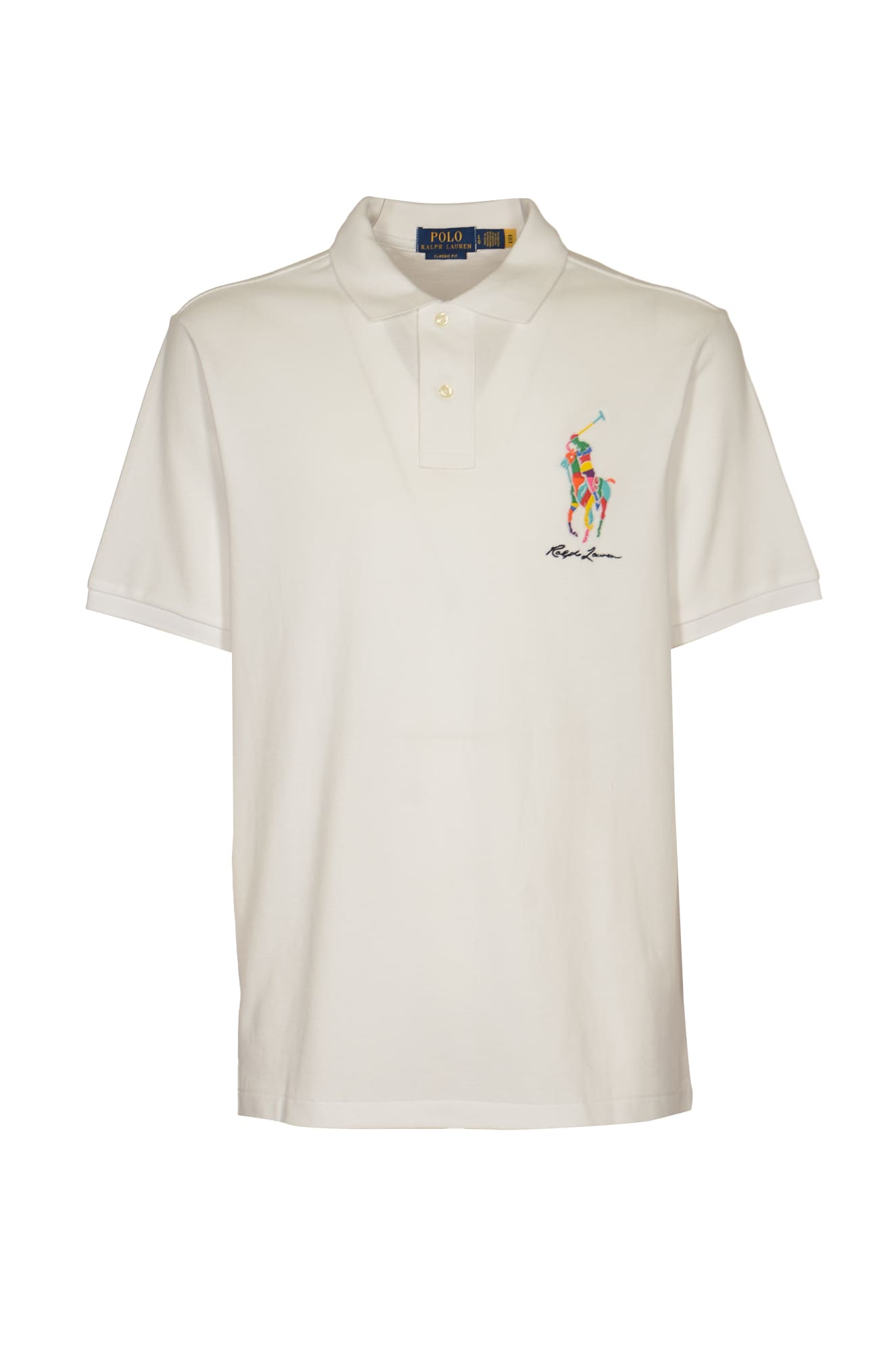 Shop Polo Ralph Lauren Signature Logo Embroidered Polo Shirt In White
