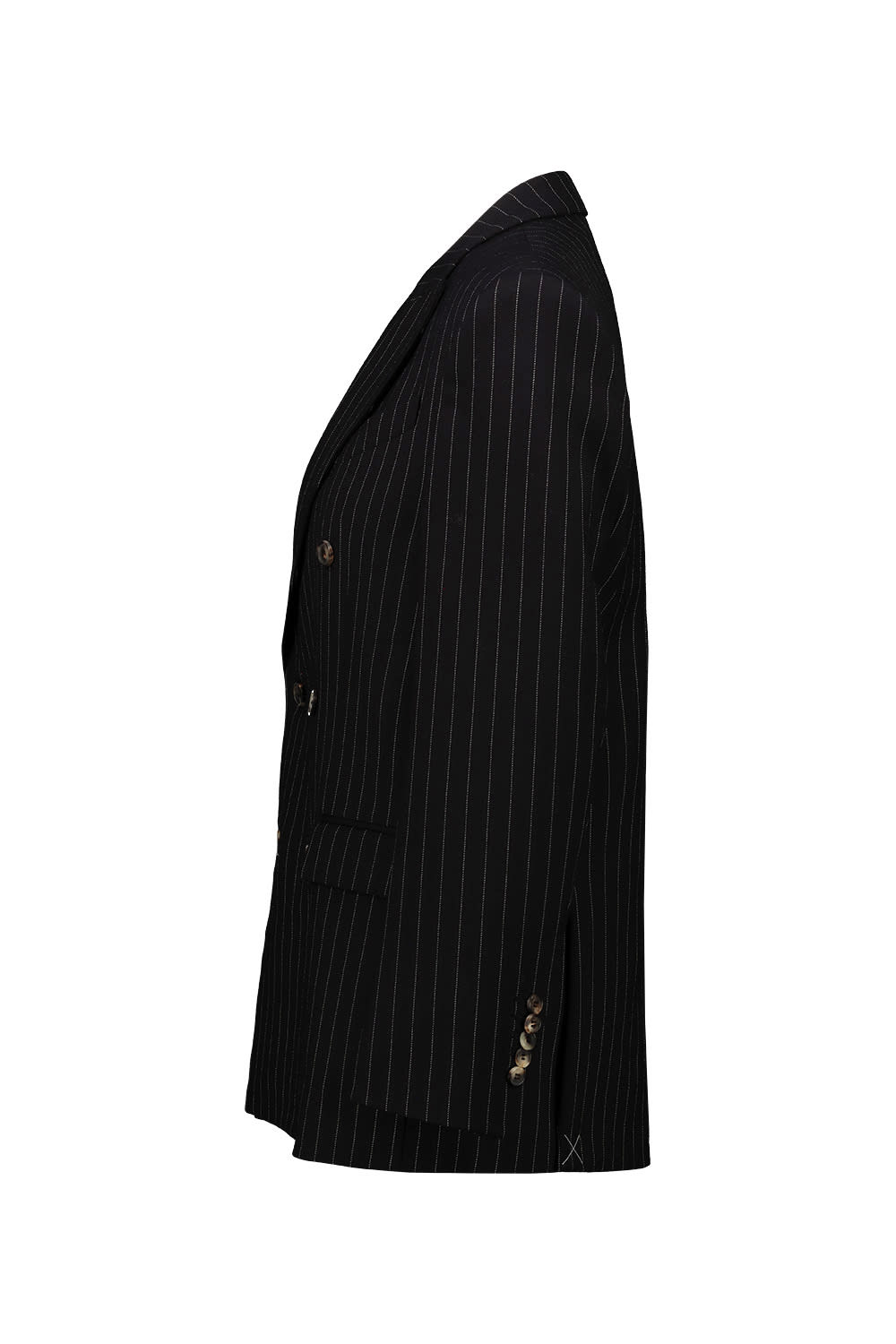 Wardrobe.nyc Double-breasted Pinstripe Blazer Clothing In Bps Black Pinstripe