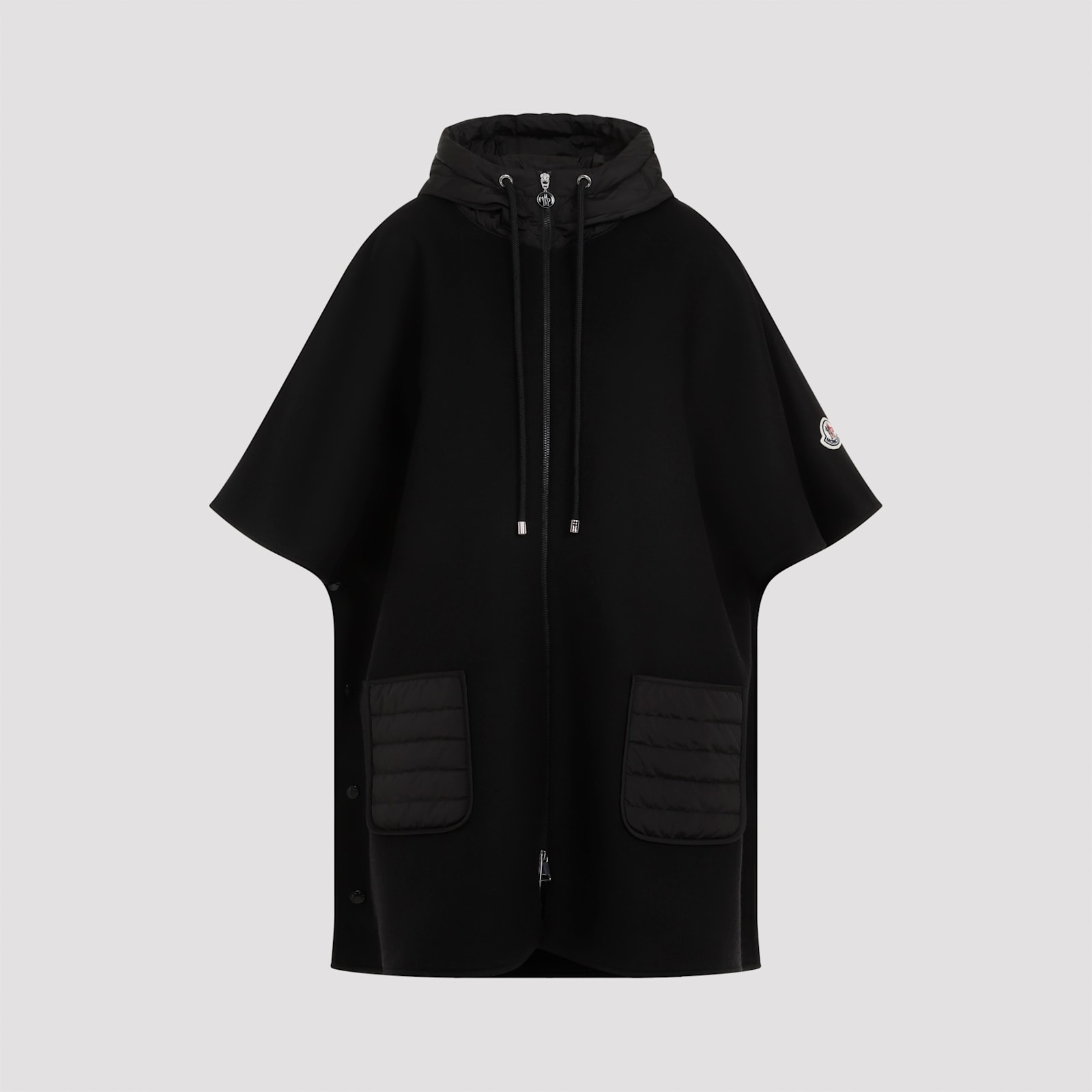 Shop Moncler Polyamide Cape In Black