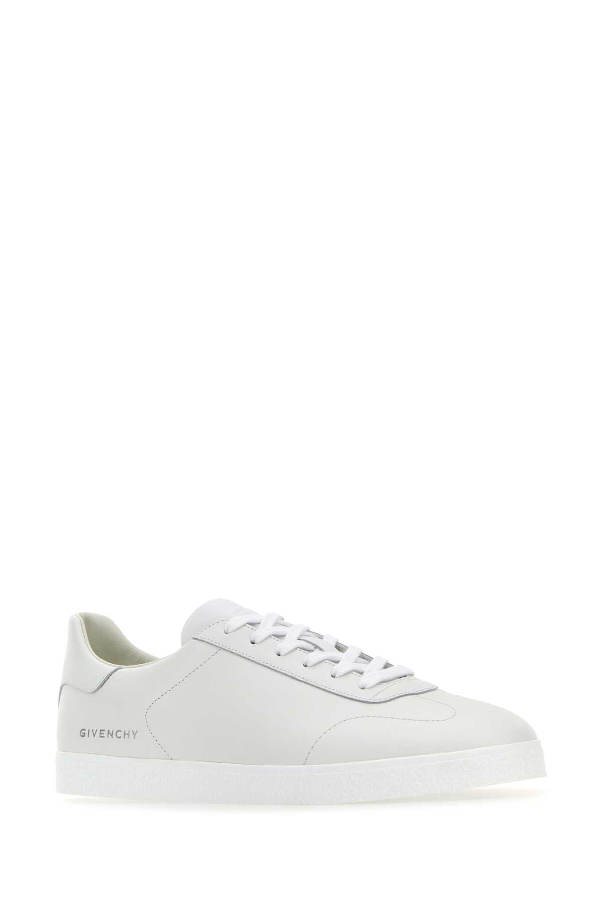 Shop Givenchy White Leather Town Sneakers