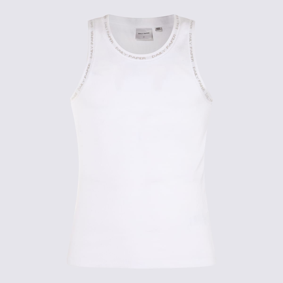 White And Black Cotton Tank Top