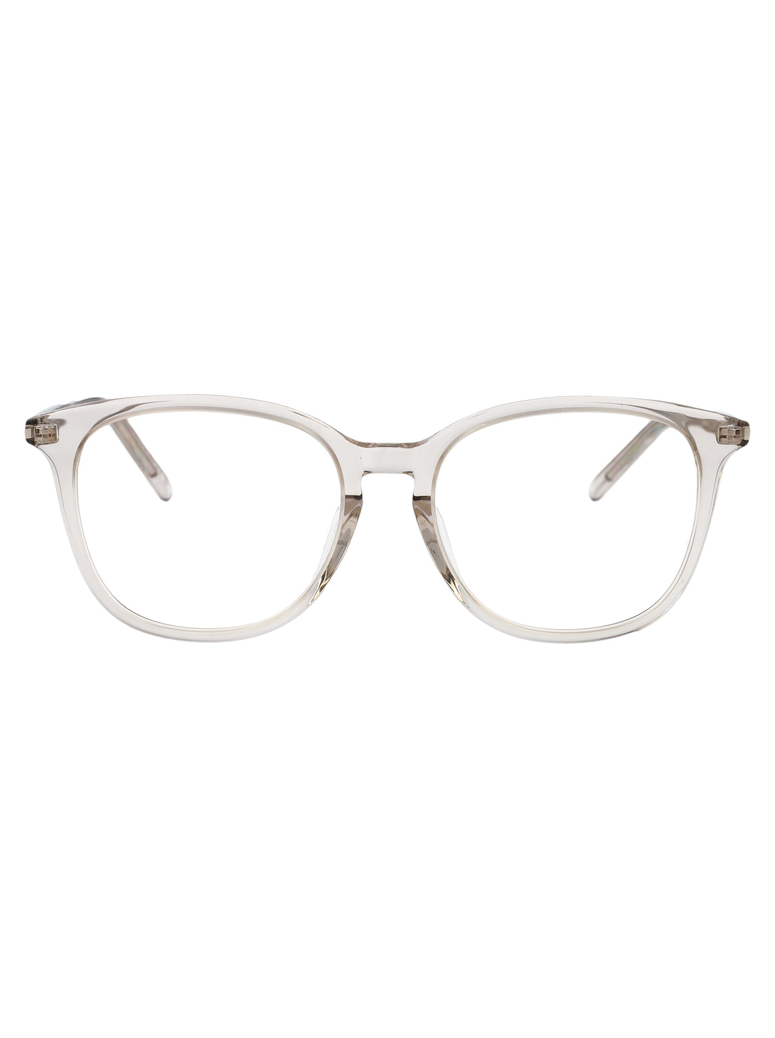Saint Laurent Beige-beige-transparent Acetate Glasses In White
