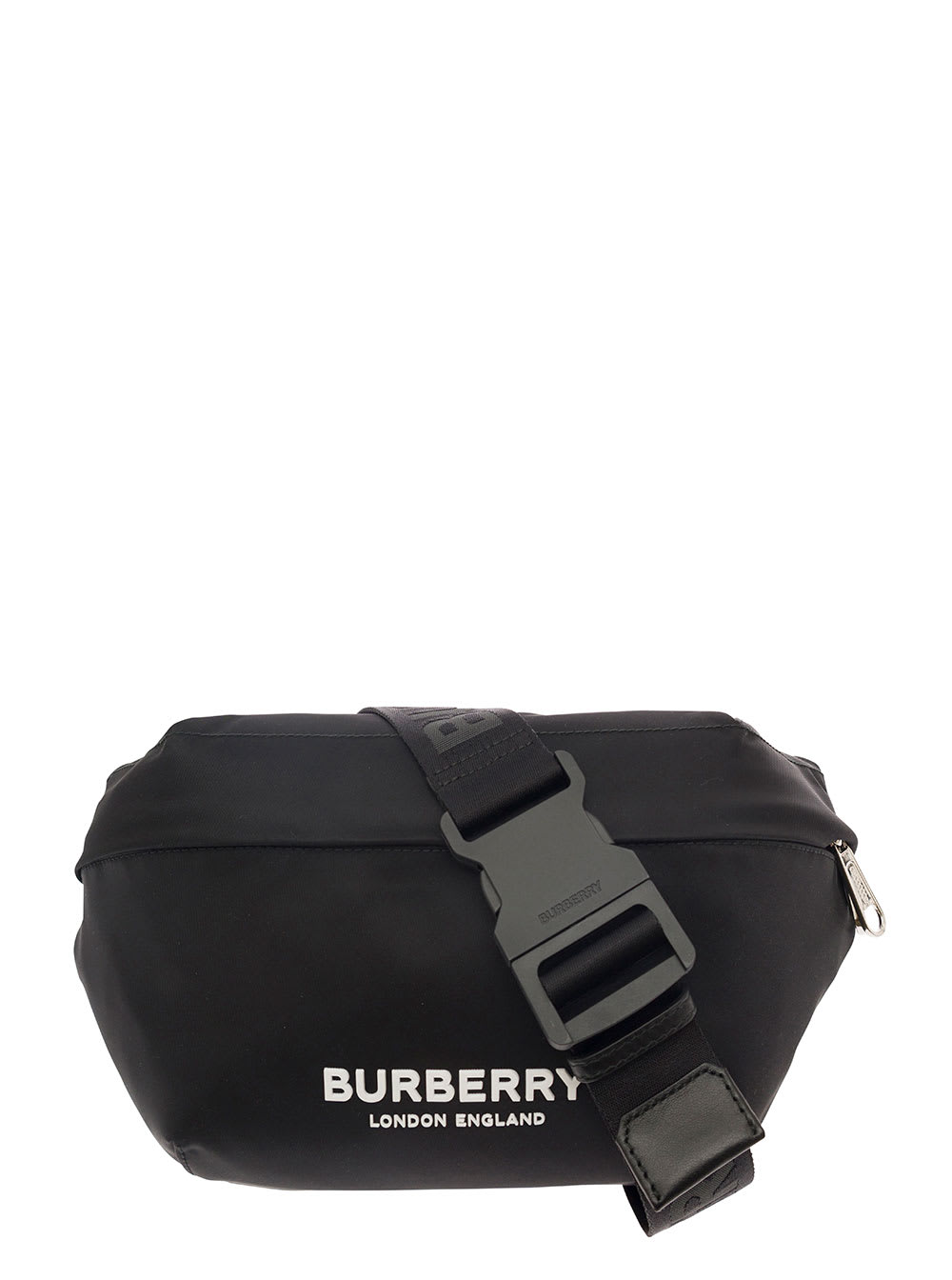 Burberry Sonny Black Fanny Pack With Contrasting Logo Print In Nylon Man In Nero