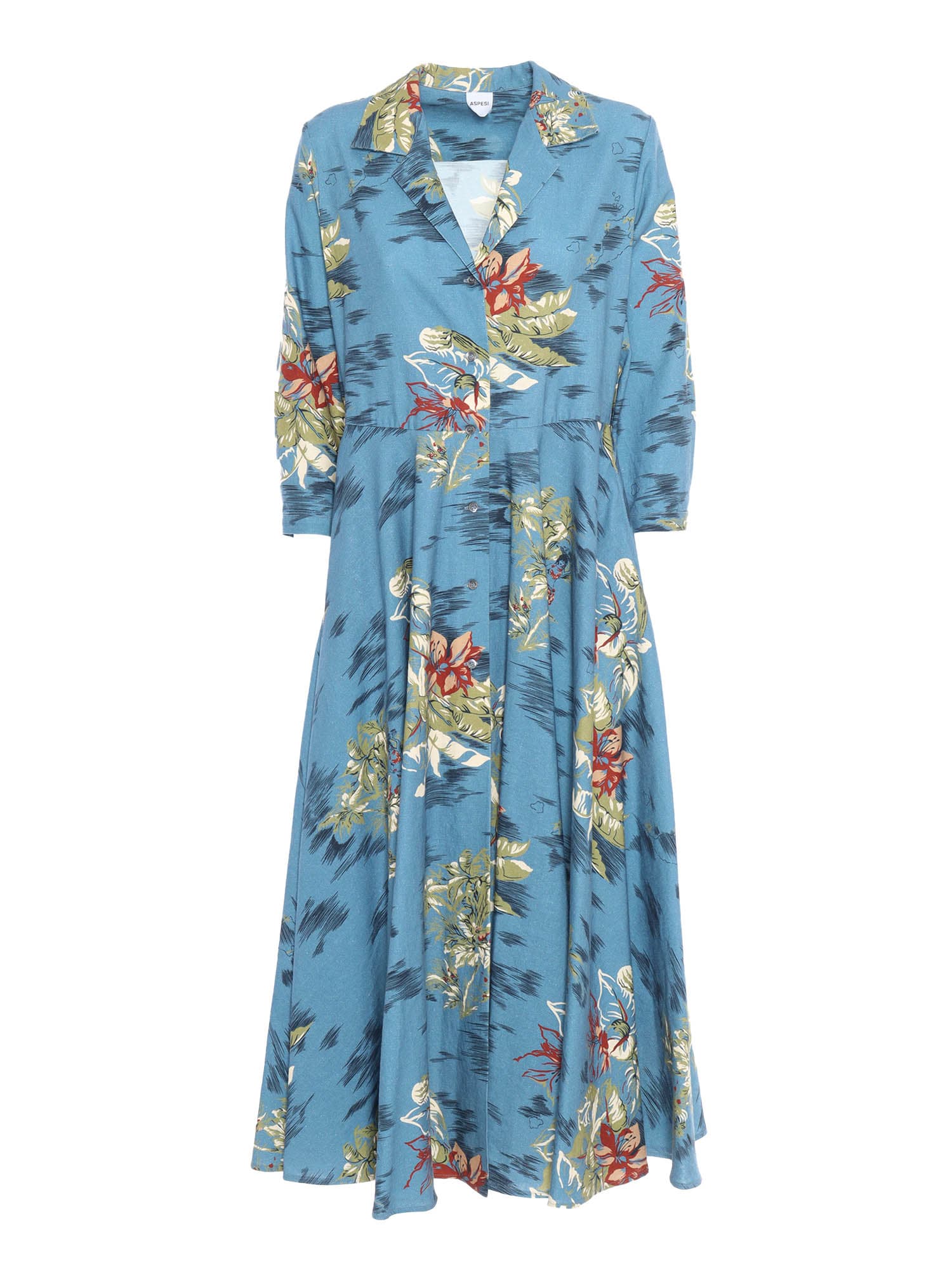 Shop Aspesi Floral Blue Dress In Light Blue