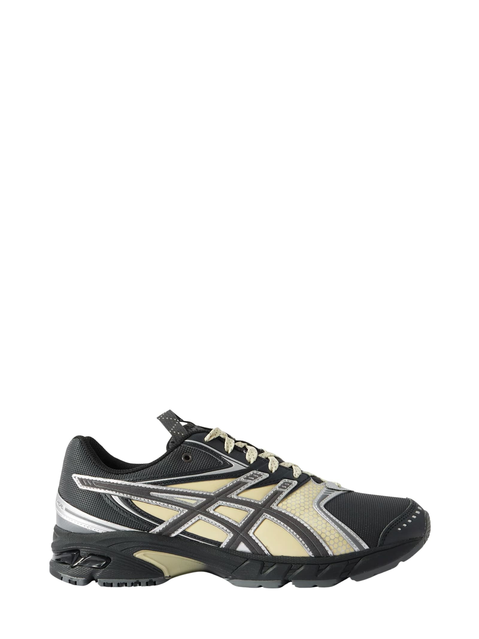 Asics Rounded Toe Sneakers With Grooved Sole And Sleek Finish In Gray