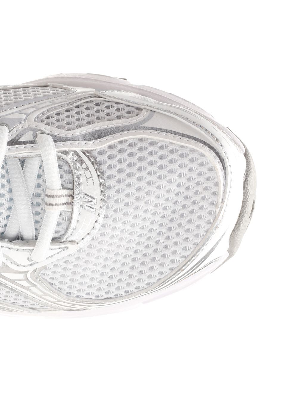New Balance Breathable Mesh Sneakers With Durable Overlays In White Silver D