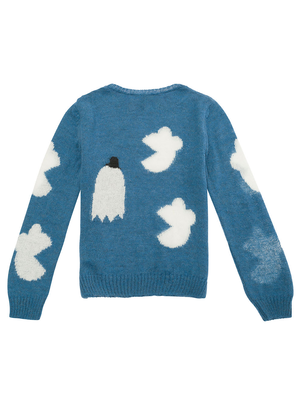 Shop Emile Et Ida Light Blue Sweater With Pac-man Detail In Alpaca Blend Girl