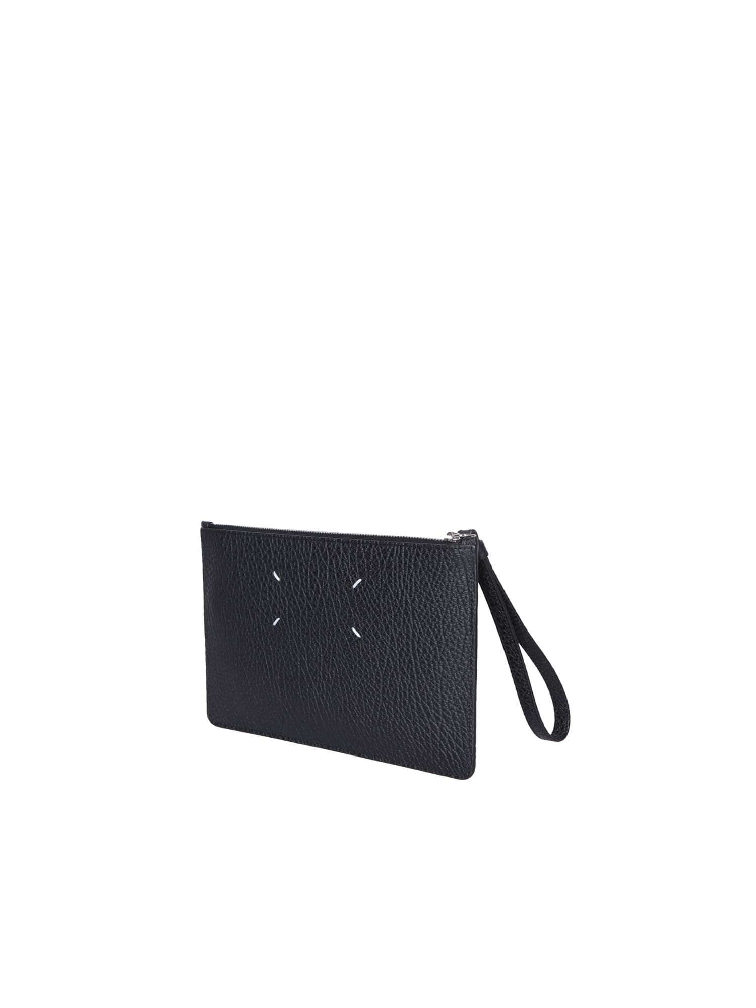 Shop Maison Margiela Four Stitches Black Small Pouch Bag