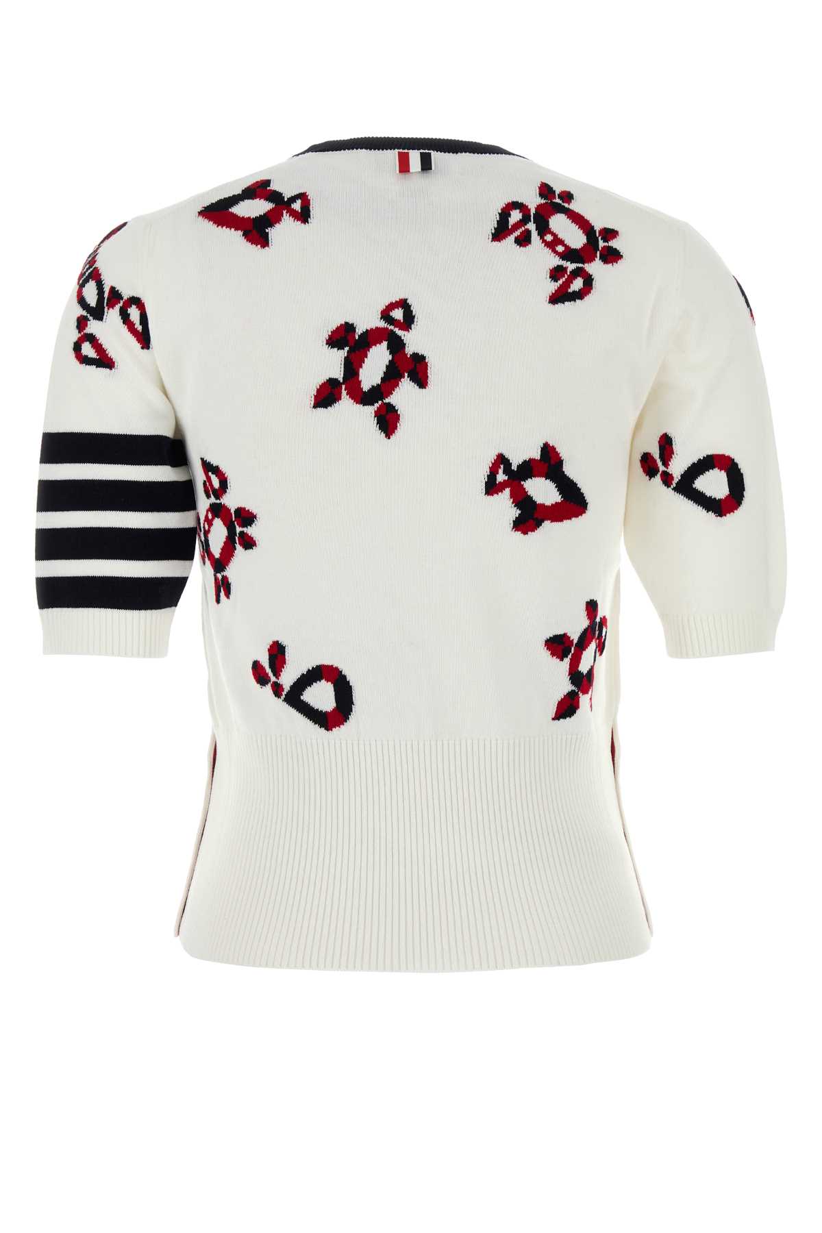 Shop Thom Browne White Cotton Blend Sweater