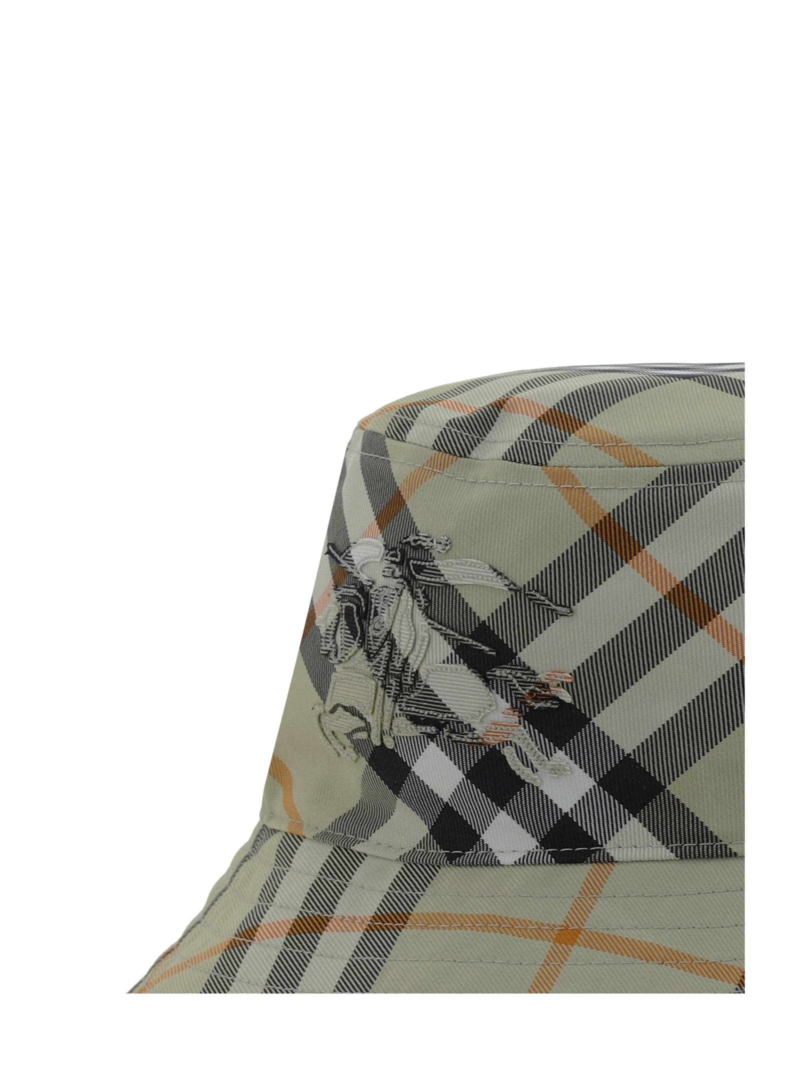 Shop Burberry Bucket Hat In Neutrals/white