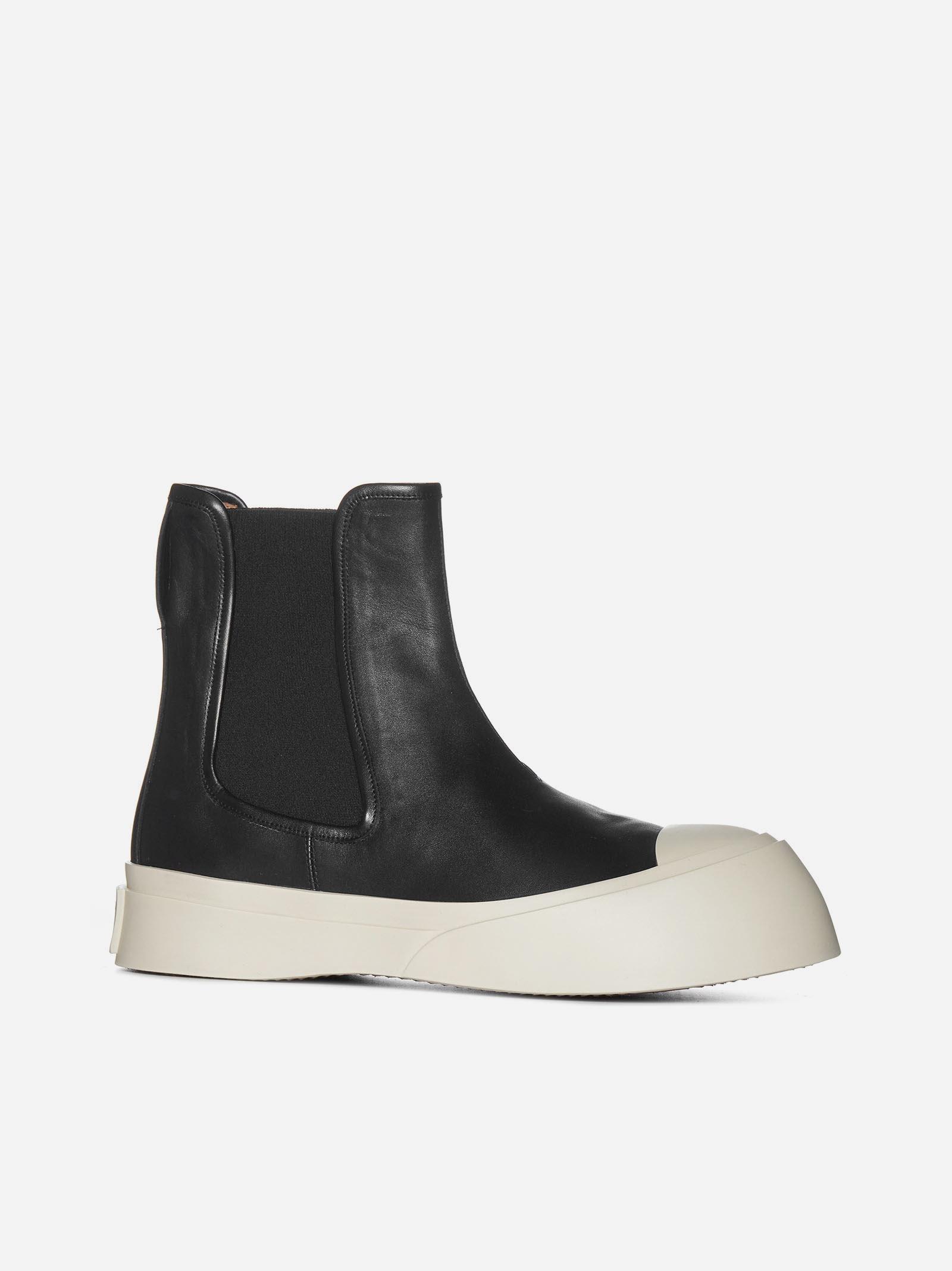 Shop Marni Pablo Leather Chelsea Boots In Black