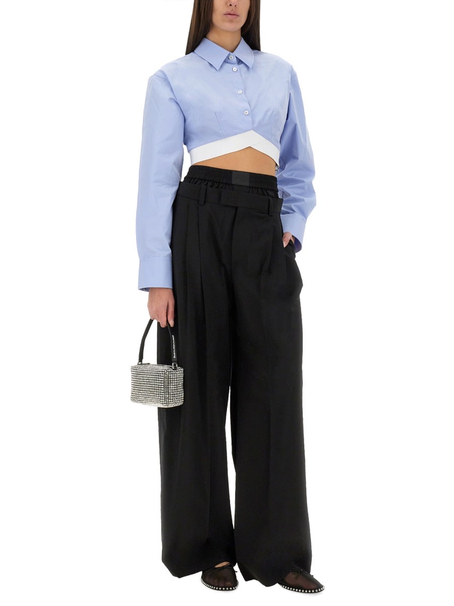 Alexander Wang Women Cropped Shirt In Azure