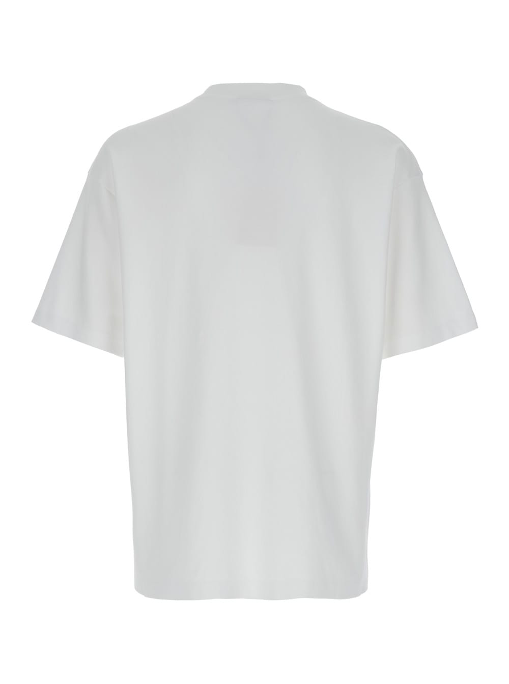 Shop Drôle De Monsieur Slogan Classique White Classic T-shirt With Logo Print In Cotton Blend Man