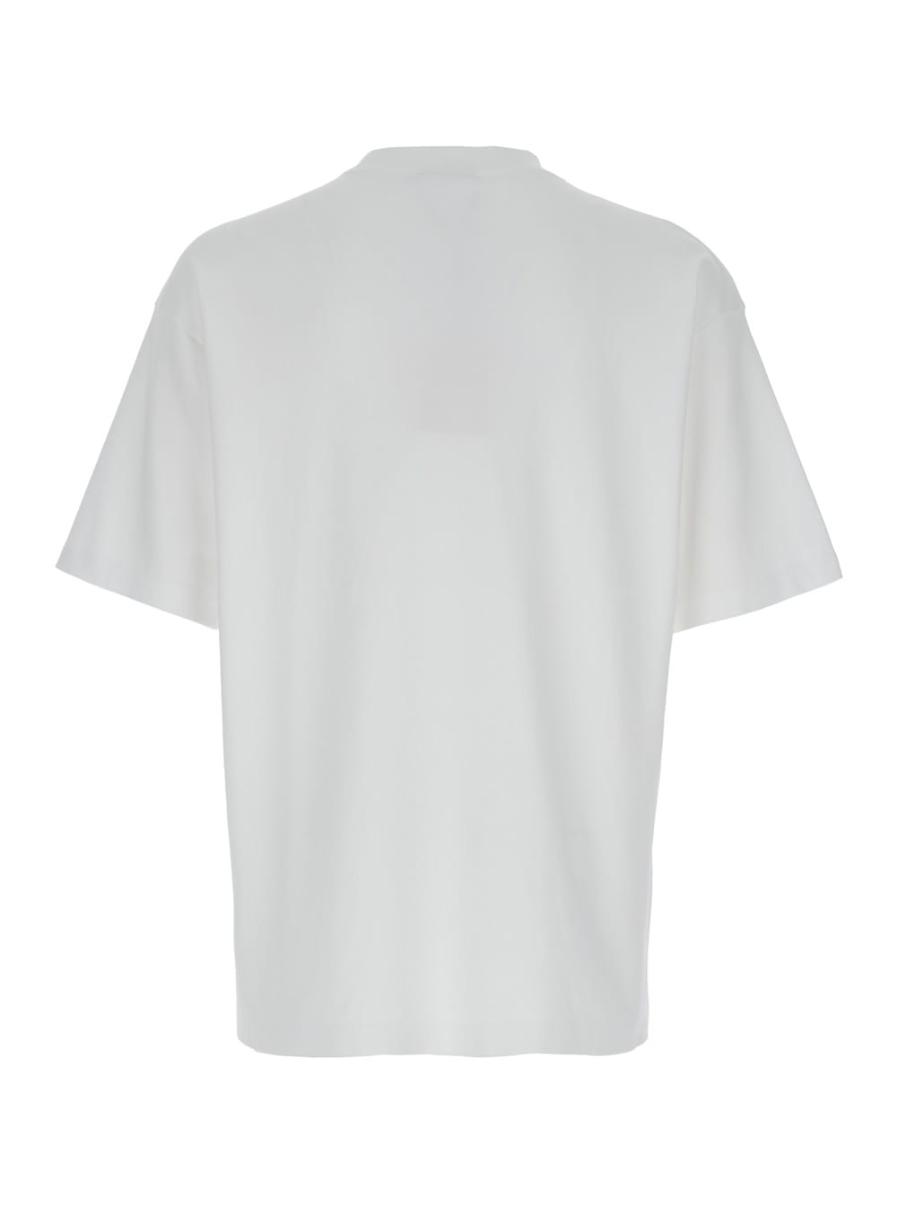 Drôle De Monsieur Slogan Classique White Classic T-shirt With Logo Print In Cotton Blend Man In White