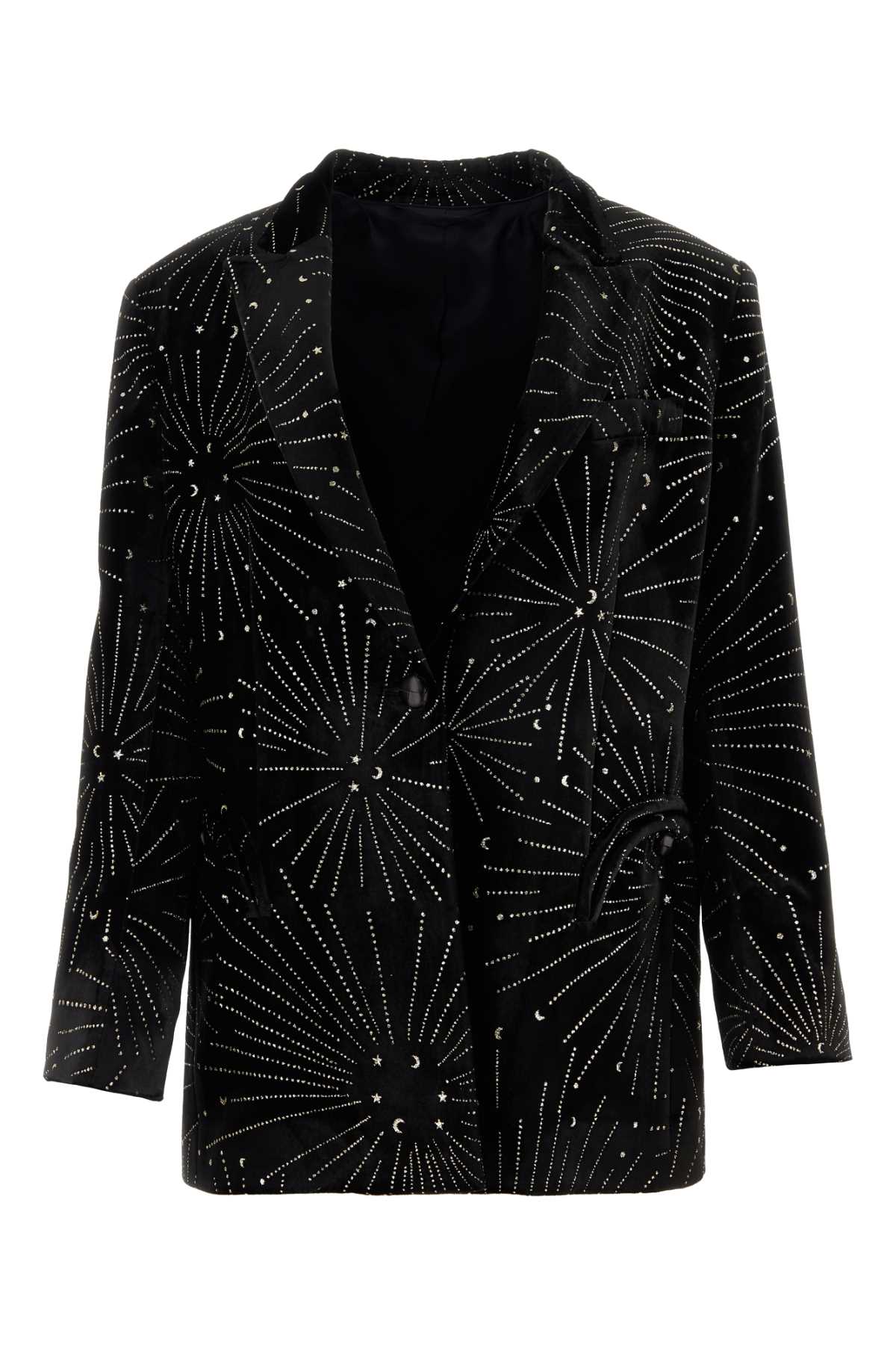 Embellished Velvet Tomboy Blazer