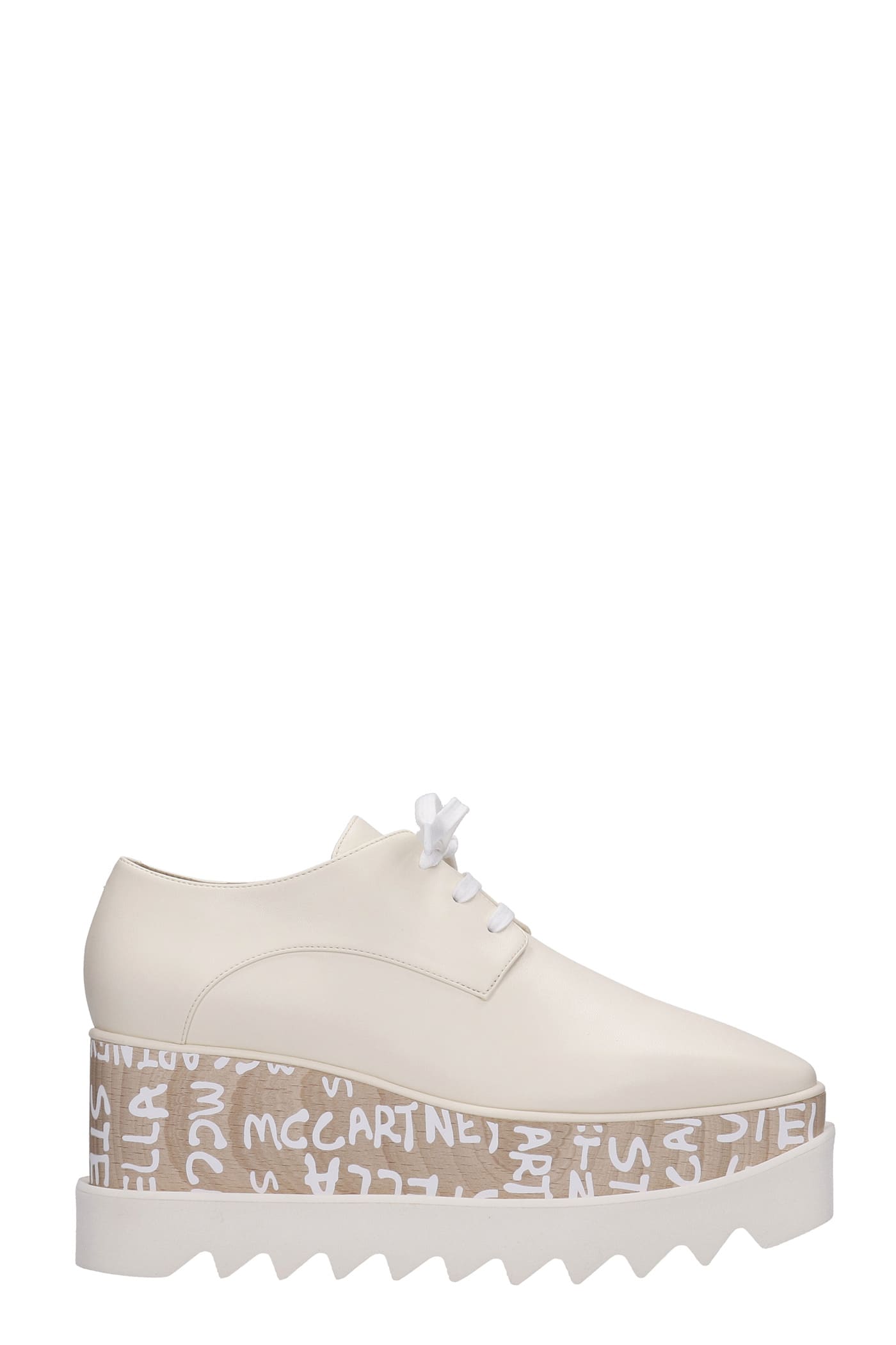 Stella McCartney Lace Up Shoes In Beige Faux Leather