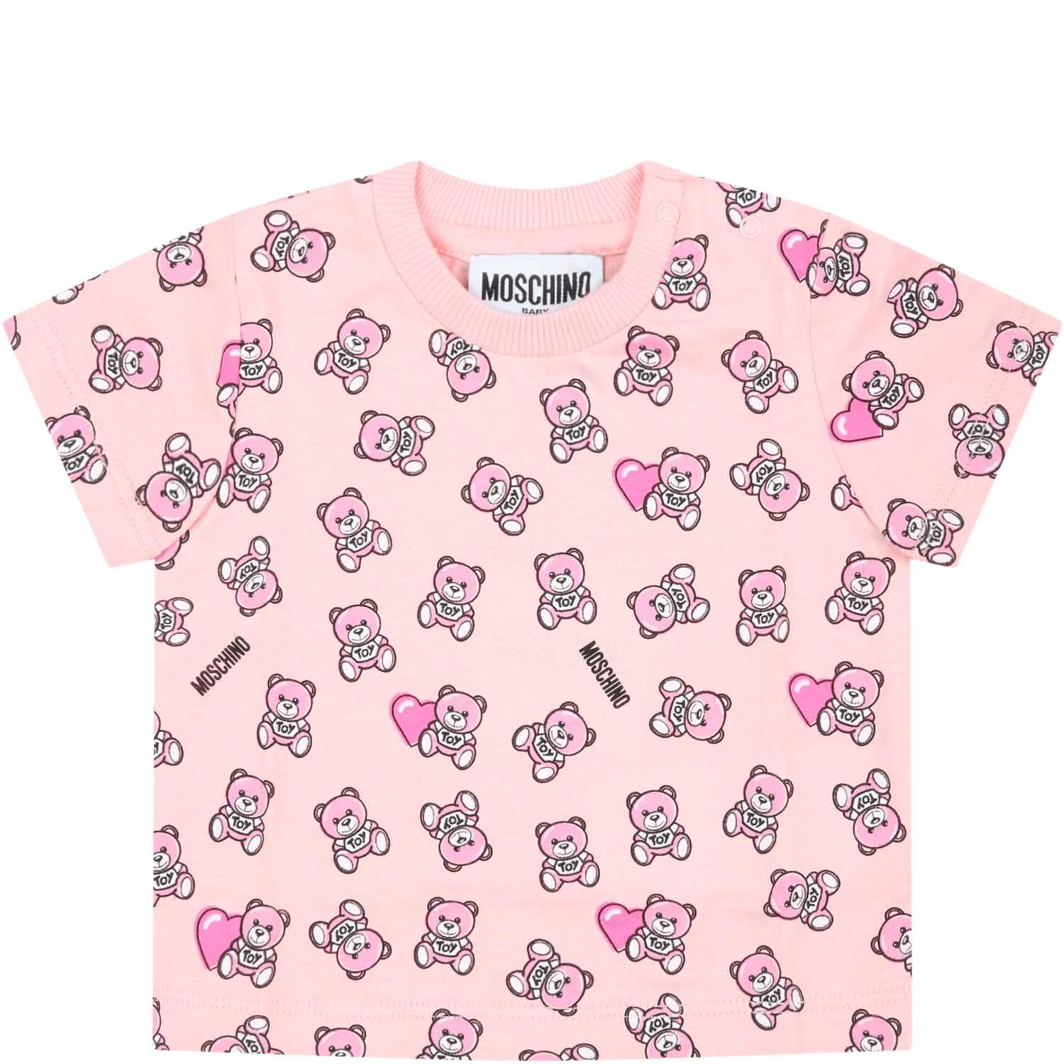 Moschino Pink T-shirt For Babygirl With Teddy Bears