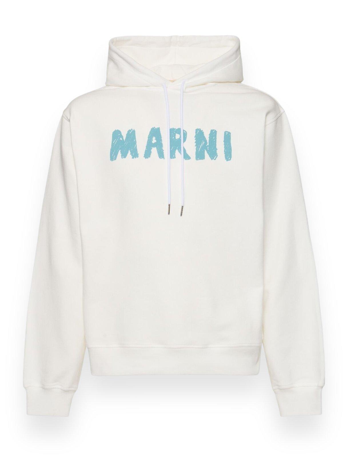 MARNI LOGO PRINTED DRAWSTRING HOODIE MARNI 