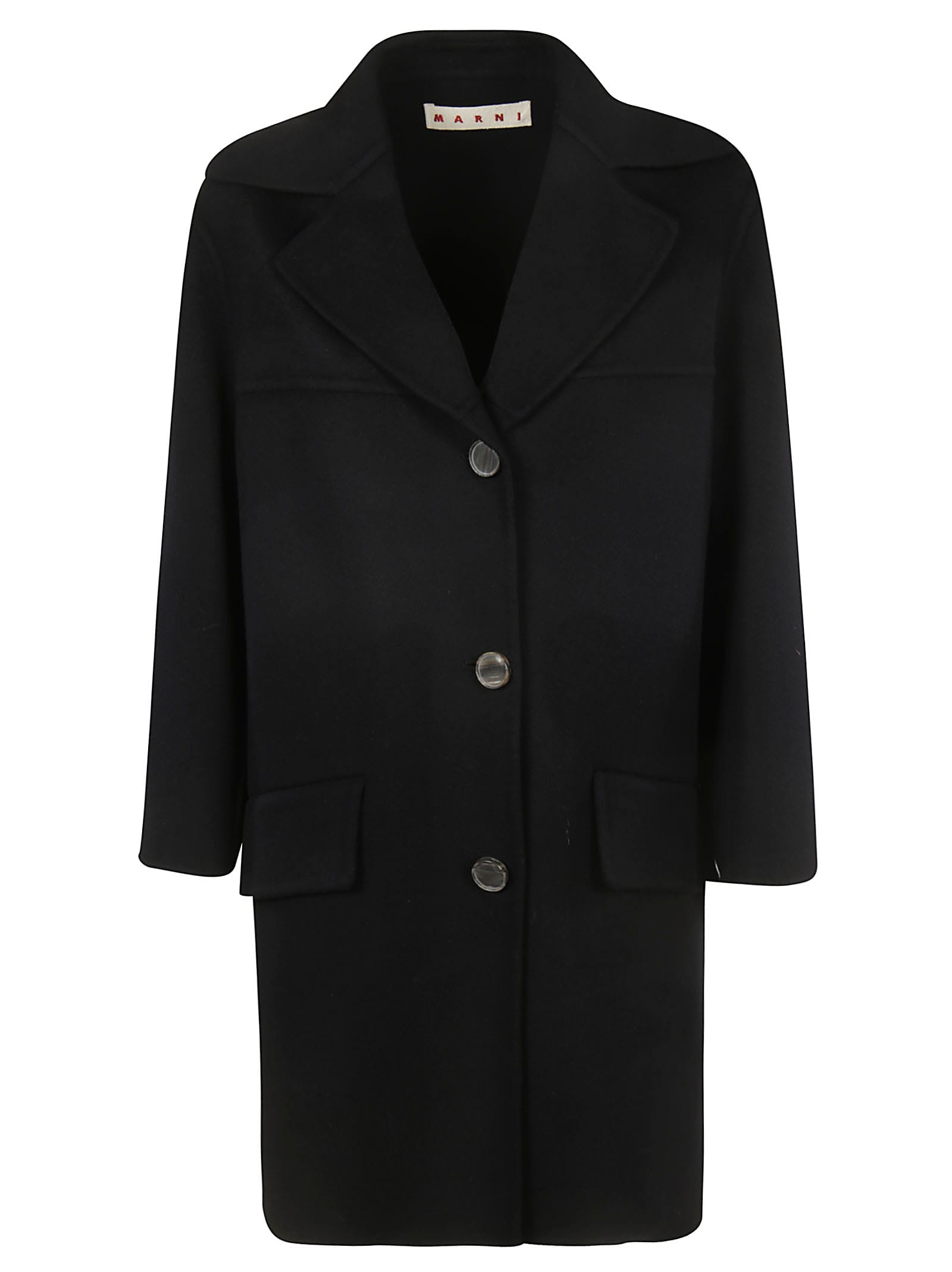 Marni Wide Lapel Coat In Black | ModeSens