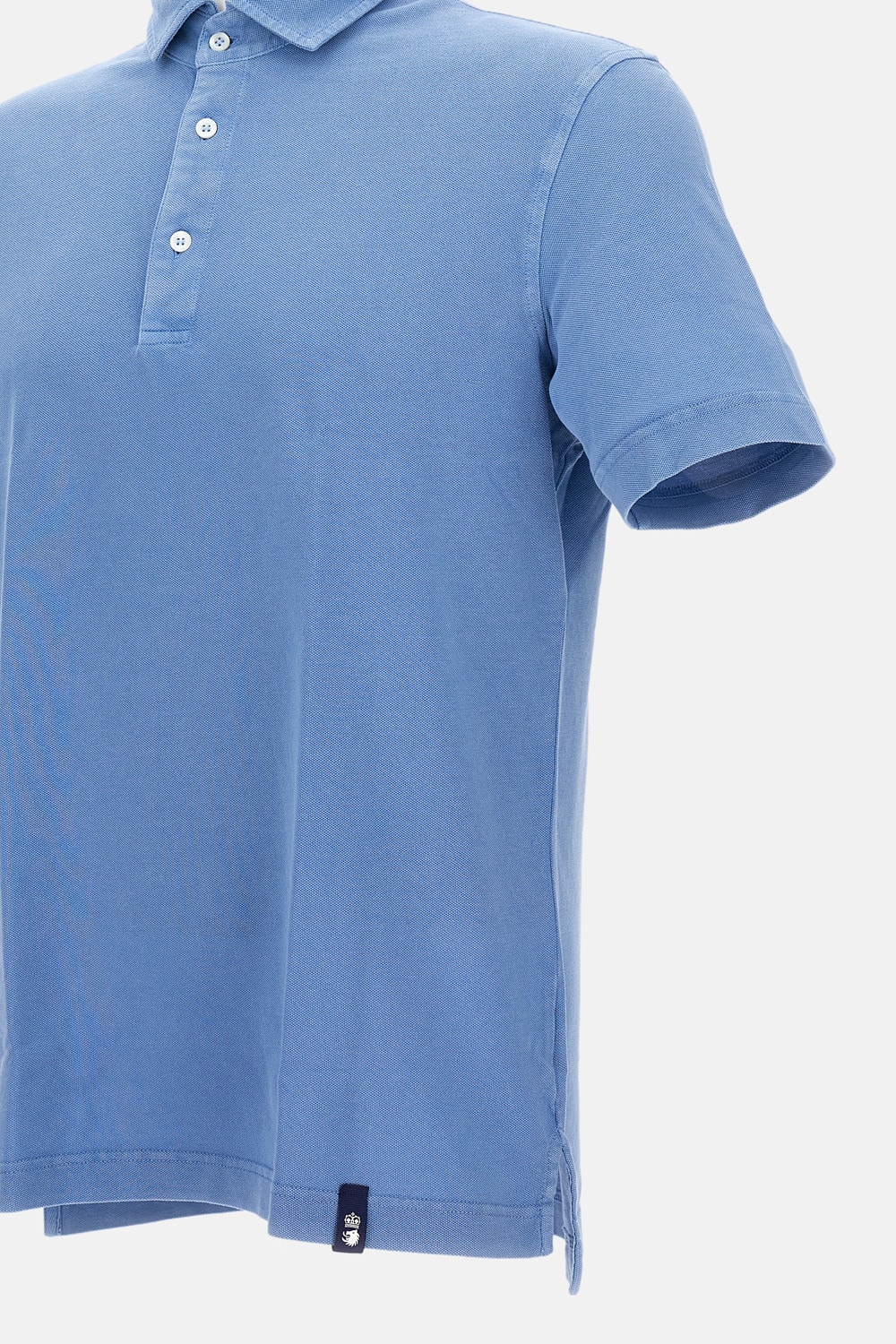 Drumohr Sky Blue Button Down Polo Shirt