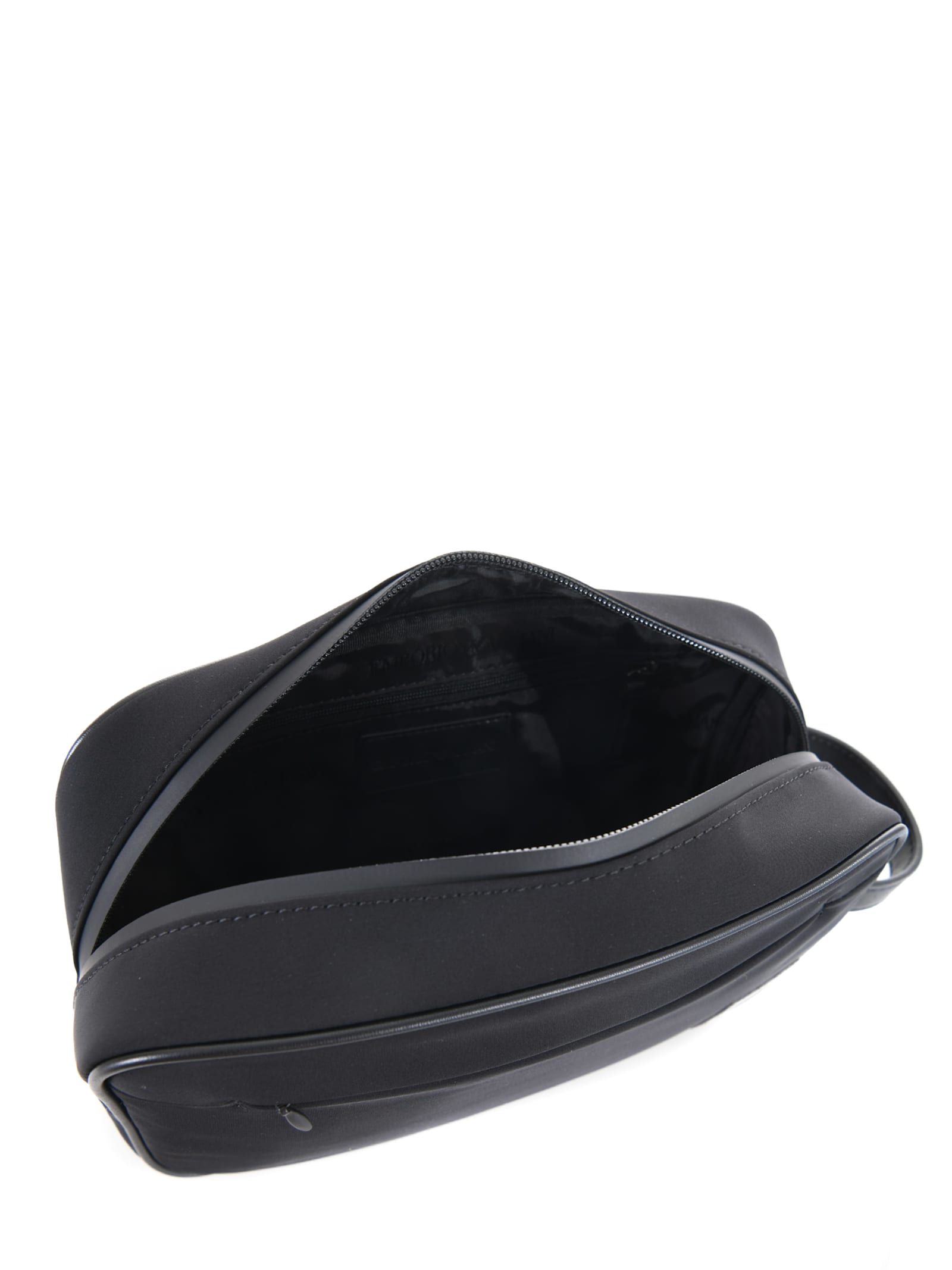 Shop Emporio Armani Nylon Clutch Bag In Black