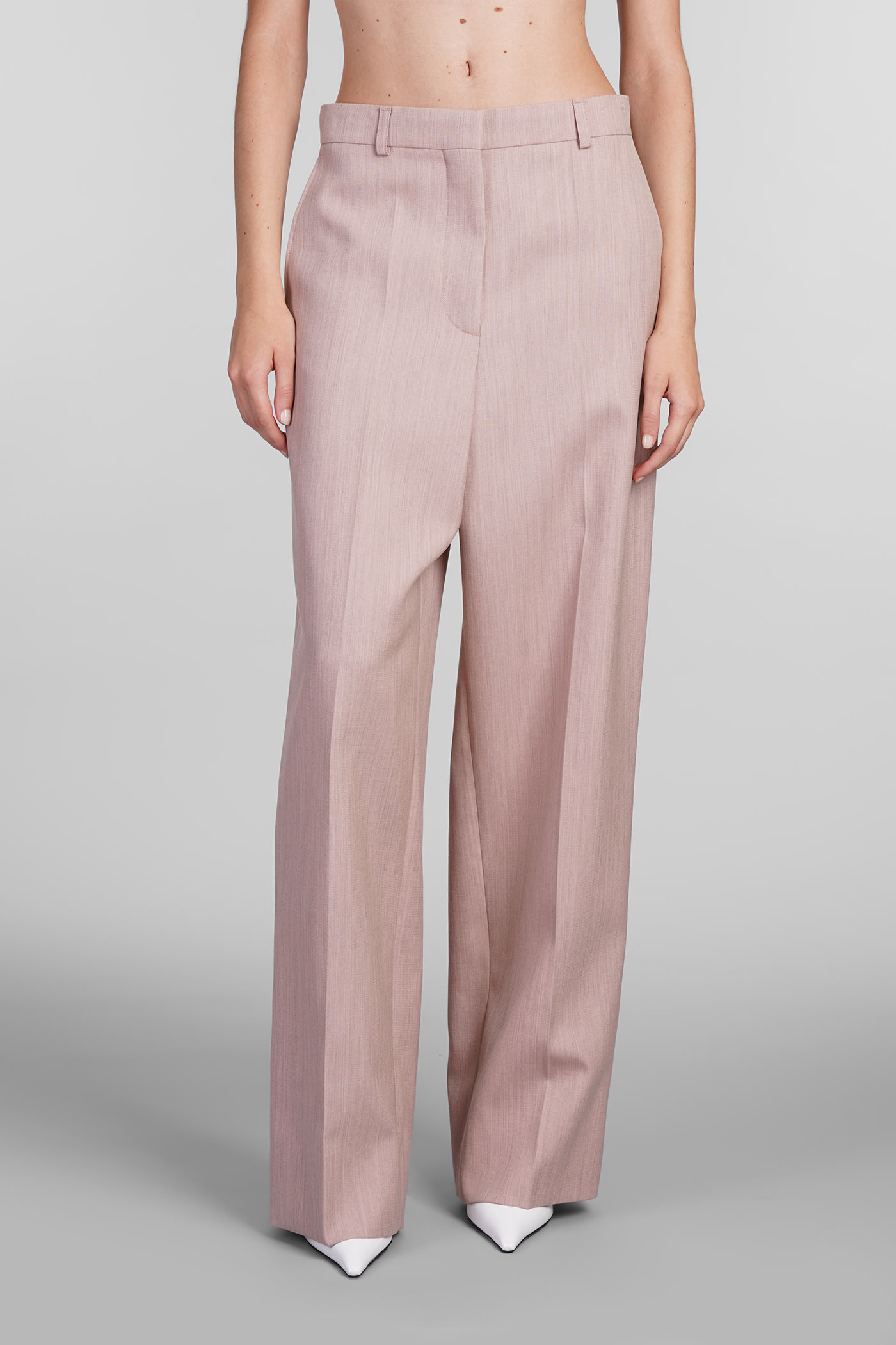 Shop Stella Mccartney Pants In Rose-pink Wool