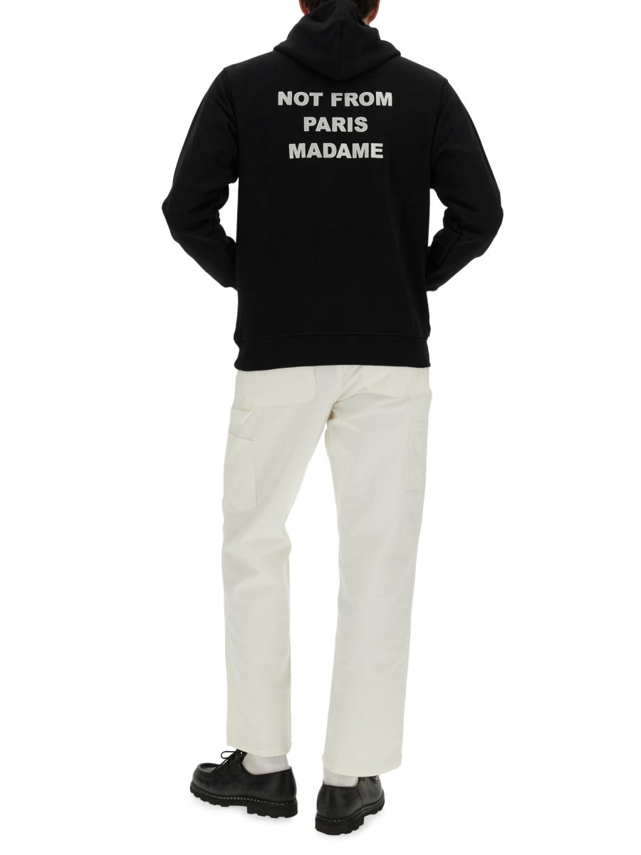 Shop Drôle De Monsieur Slogan Sweatshirt In Black