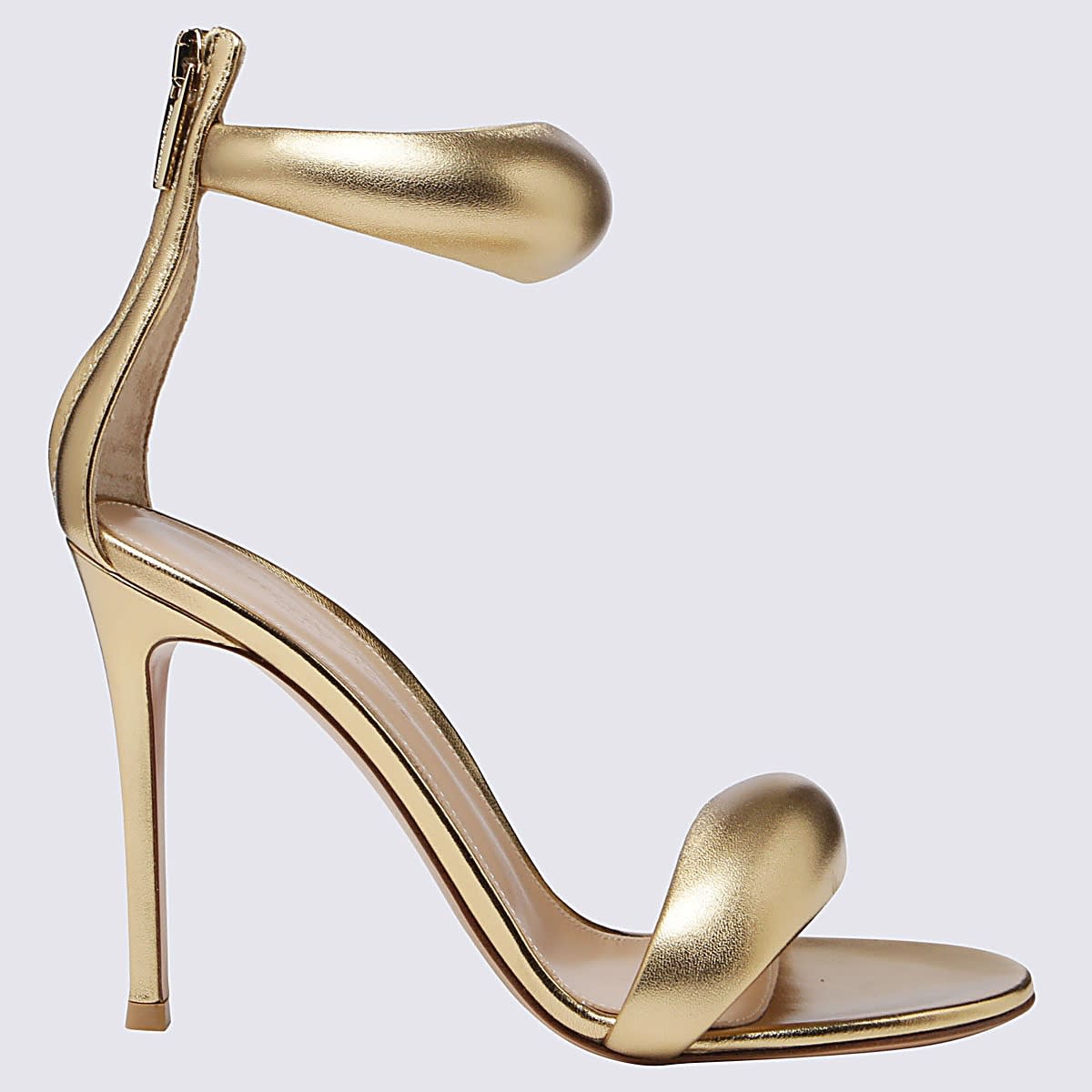 Shop Gianvito Rossi Gold-tone Leather Bijoux Sandals In Mekong