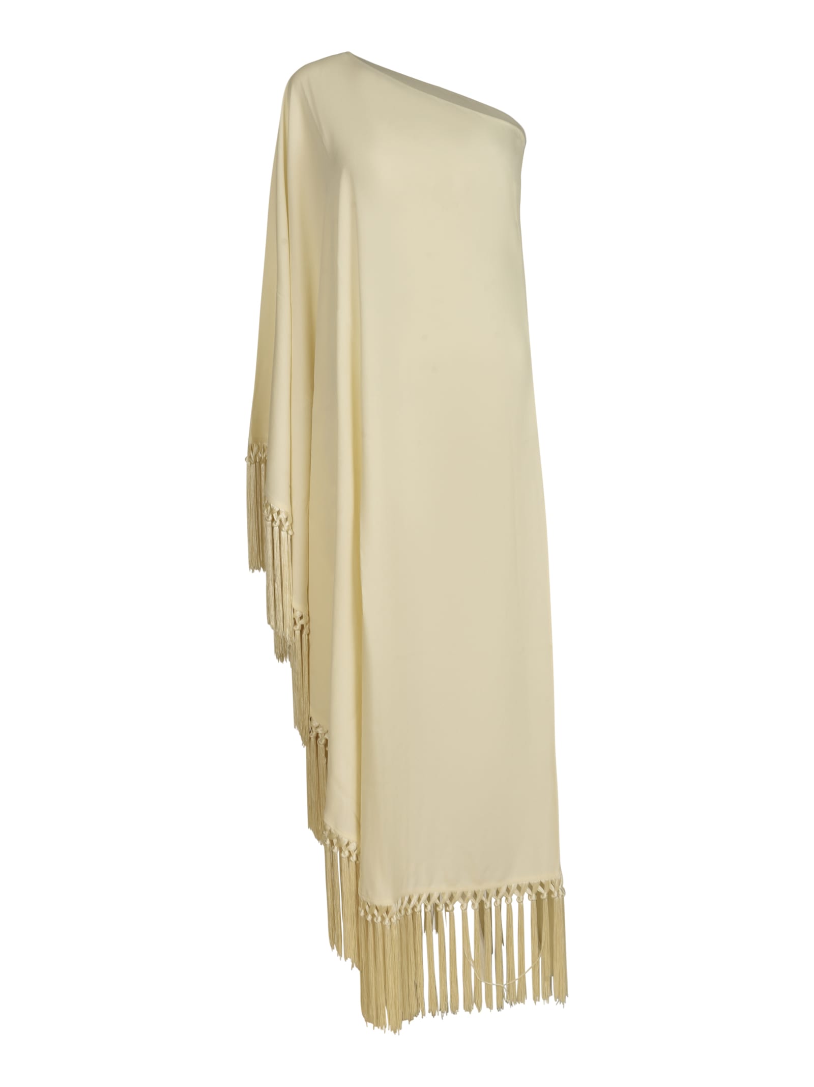 Fringe Detail Asymmetric Single-shoulder Dress