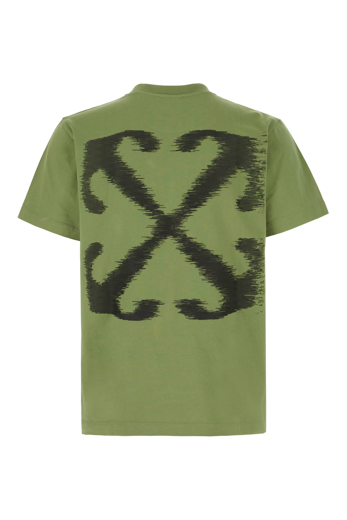 Shop Off-white Olive Green Cotton T-shirt In Four Leaf Clove