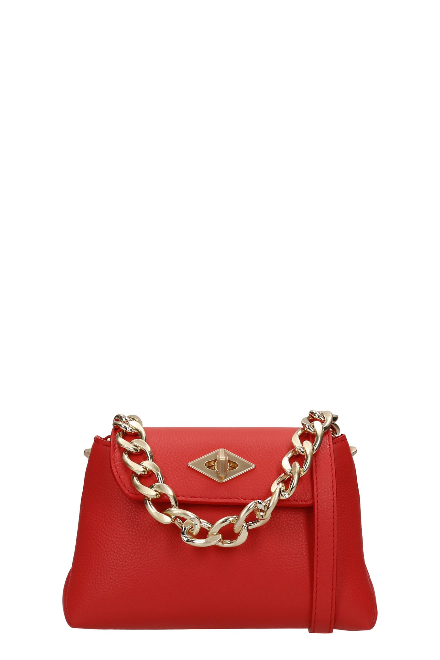 Ballantyne Diamond Micro Hand Bag In Red Leather