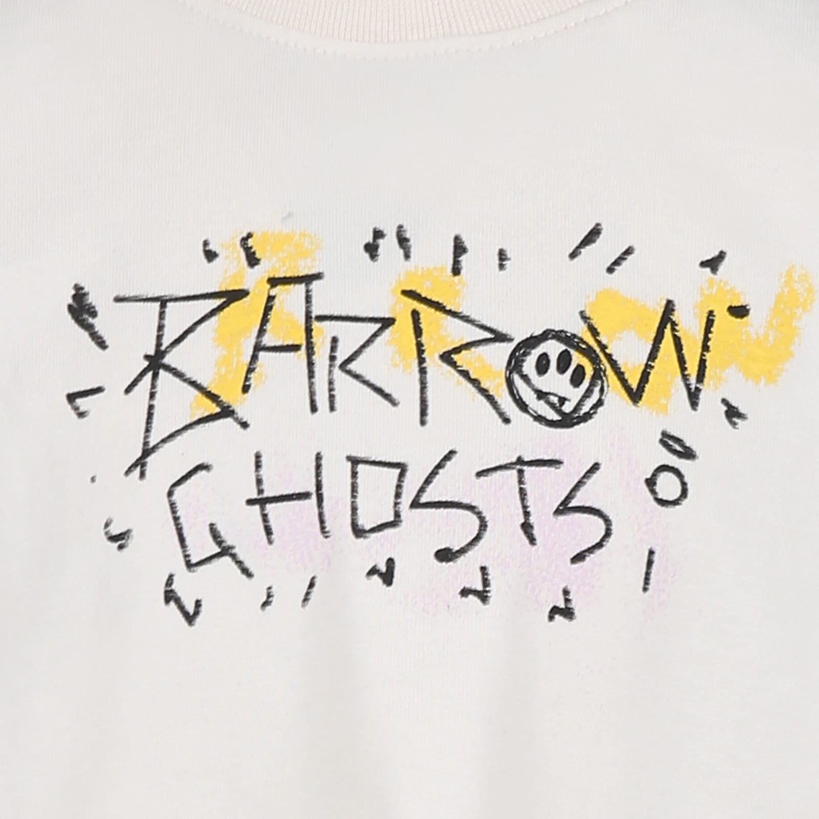 Barrow Ivory T-shirt For Girl With Smile And Writing In Ivory