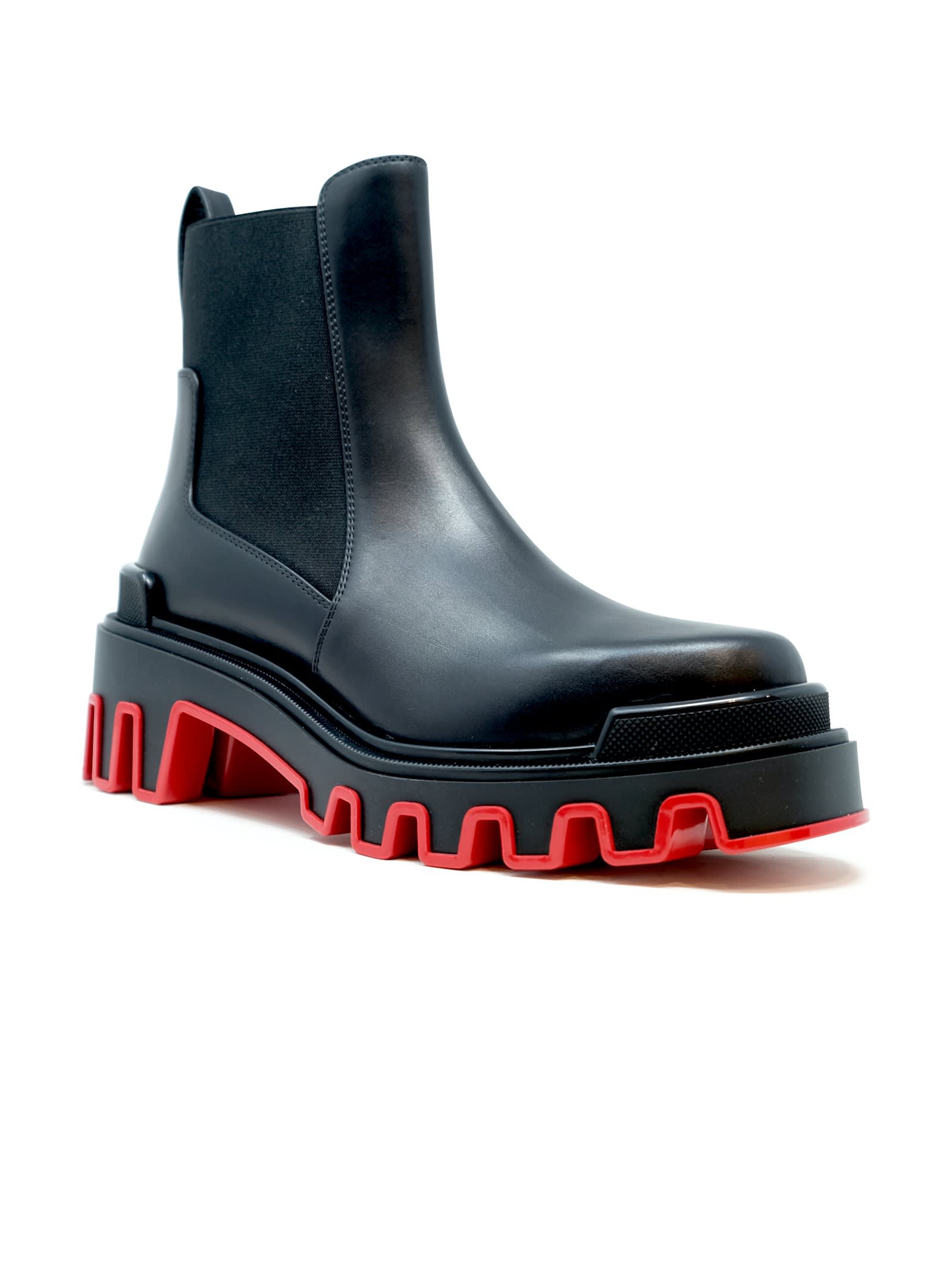 Christian Louboutin Marchacroche Dune Leather Chelsea Boots In Black